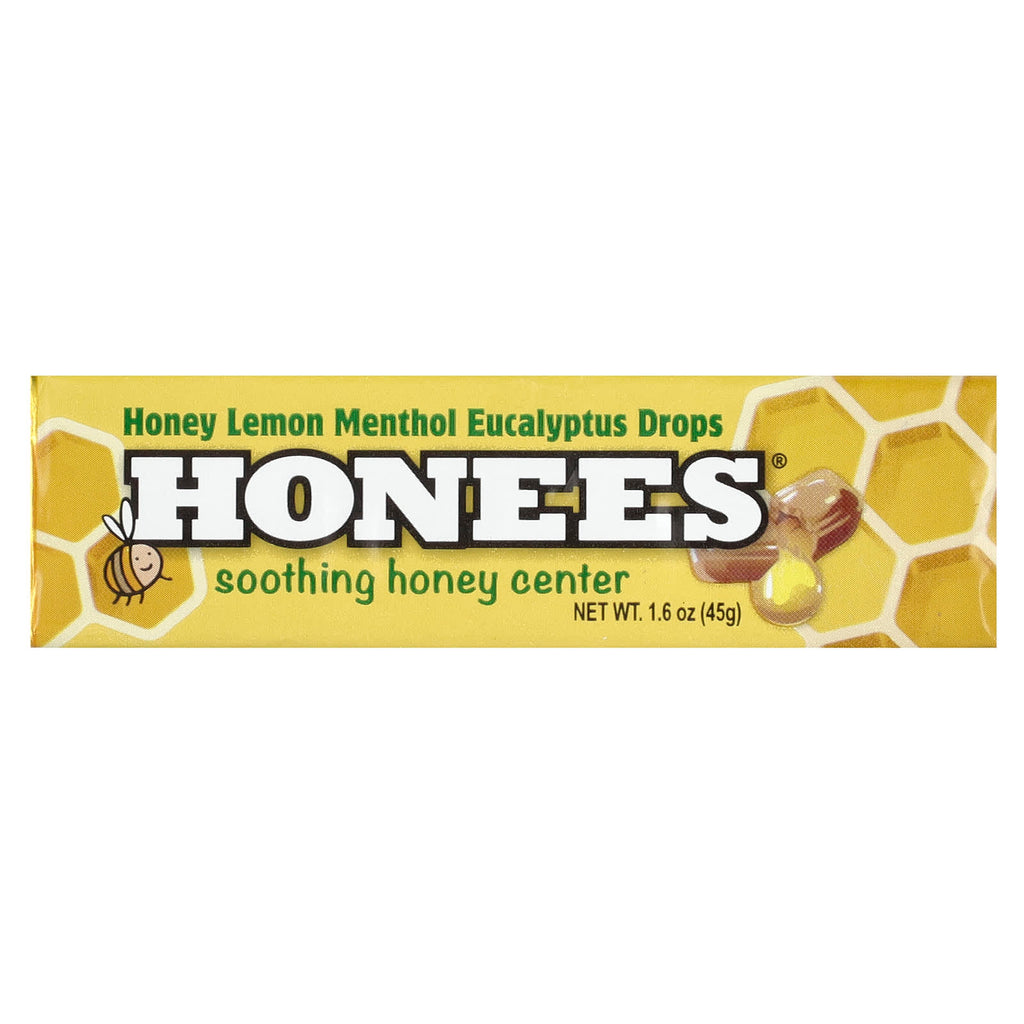 Honees, Honey Lemon Menthol Eucalyptus Drops , 1.6 oz (45 g)