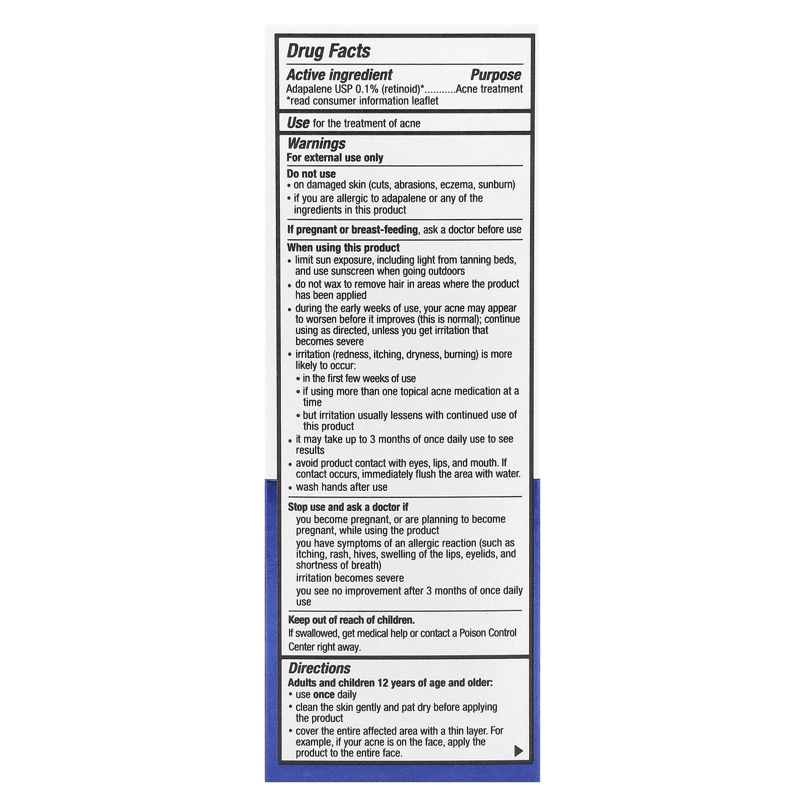 ACNE FREE, Adapalene Gel USP, 0.1%, Acne Treatment , 0.5 oz (15 g)