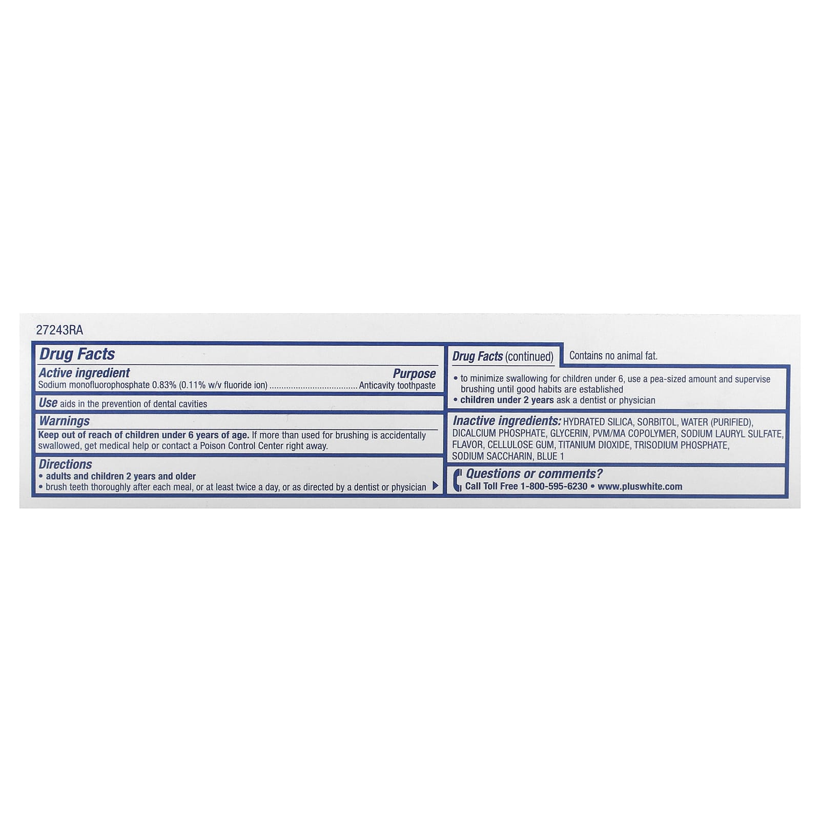 Plus White, Xtra Whitening, Fluoride Anticavity Toothpaste, Mint, 3.5 oz (100 g)