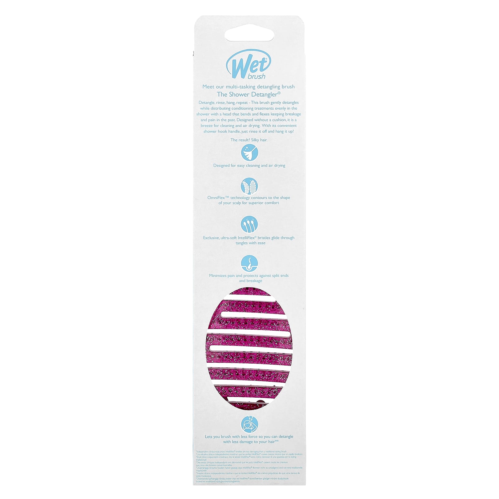 Wet Brush, Shower Detangler®, Pink Glitter, 1 Brush
