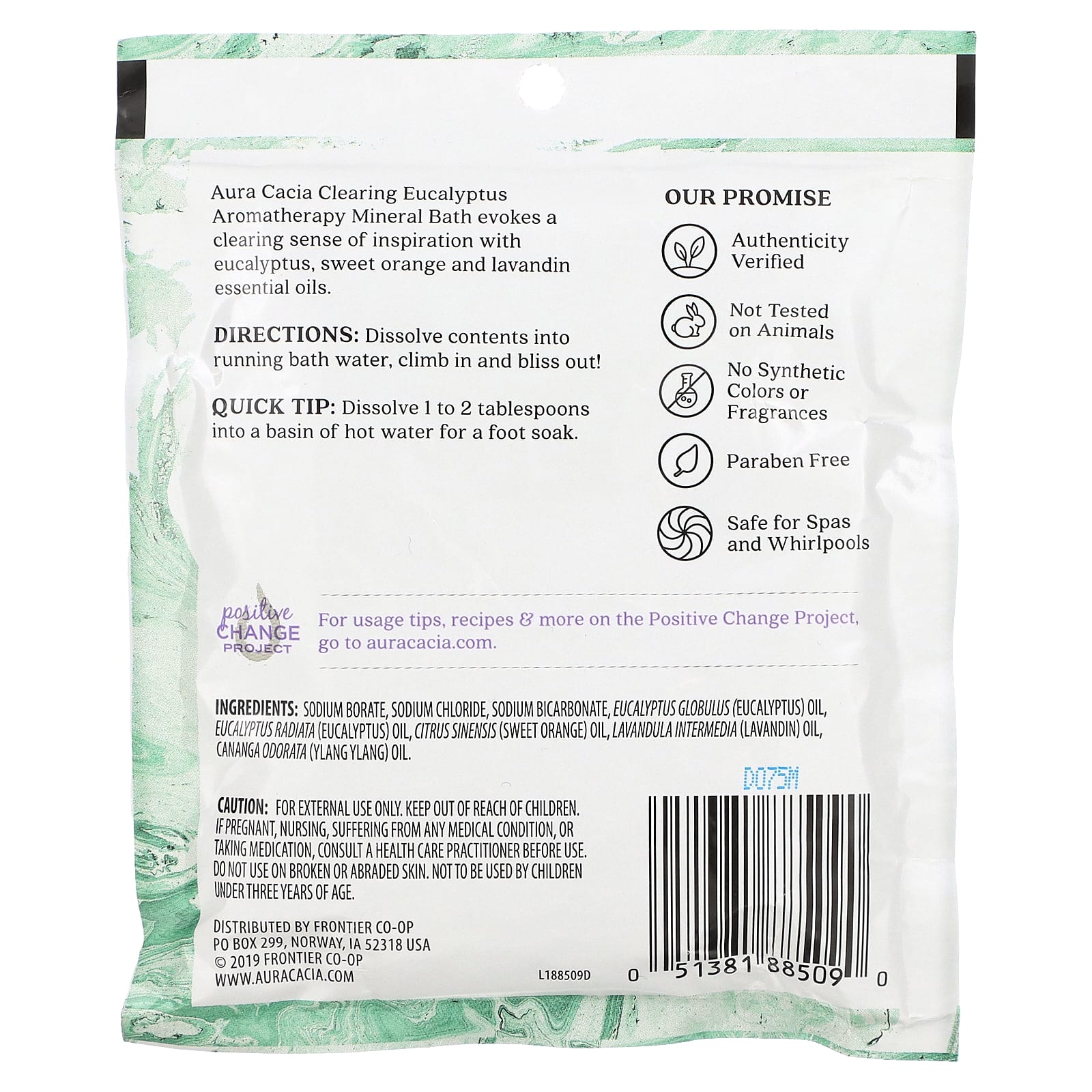 Aura Cacia, Aromatherapy Mineral Bath, Clearing Eucalyptus, 2.5 oz (70.9 g)