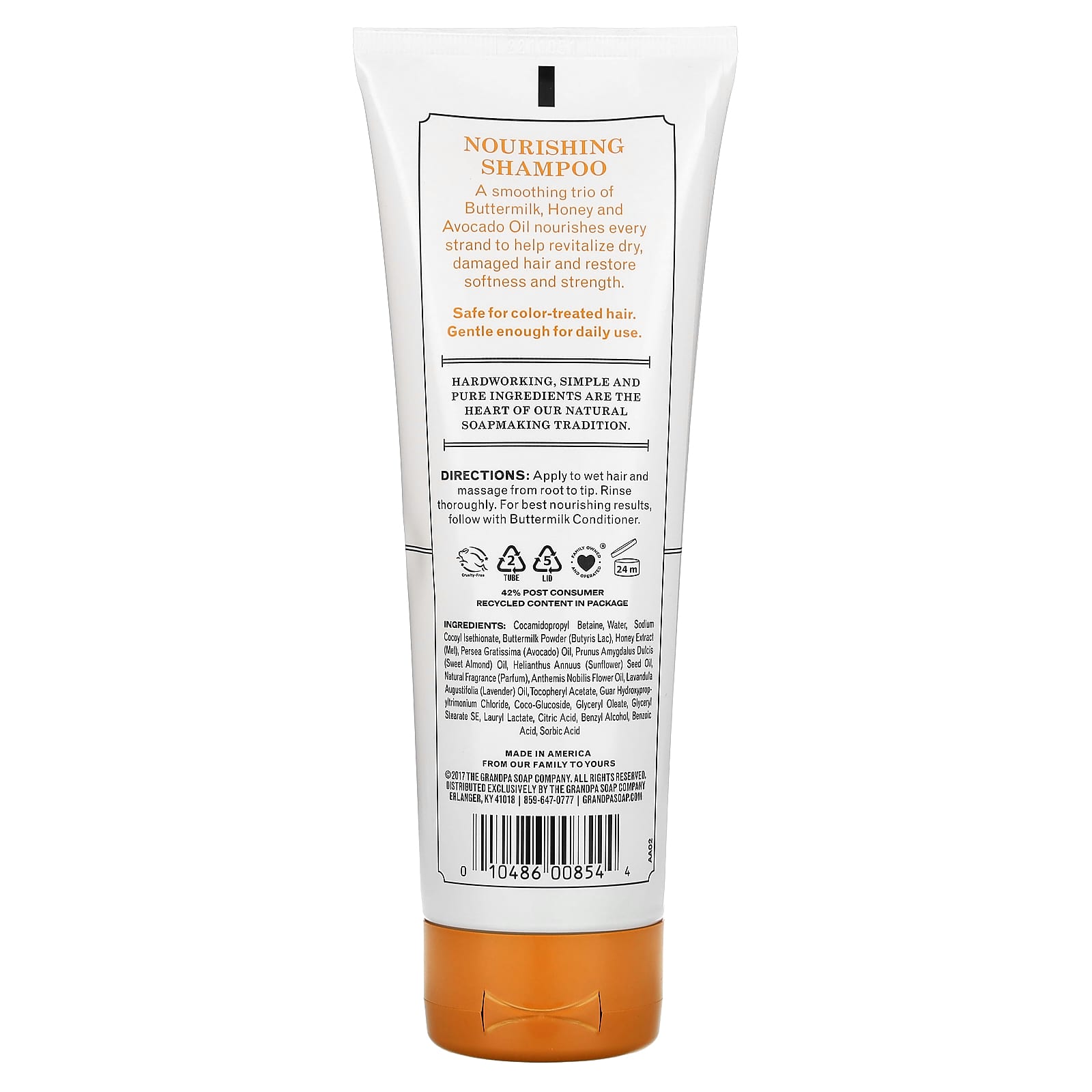 The Grandpa Soap Co., Buttermilk Shampoo, Nourish, All Hair Types, 8 fl oz (237 ml)
