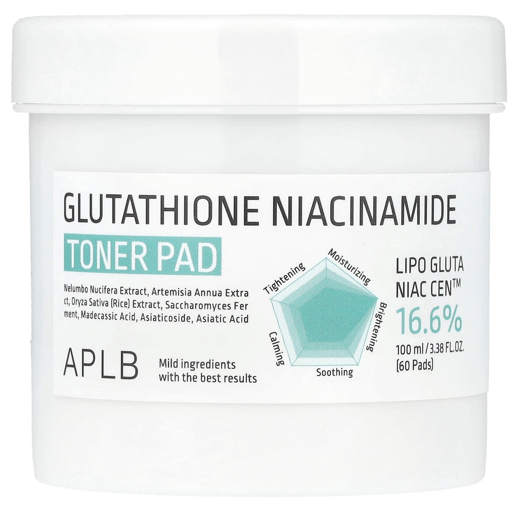 APLB, Glutathione Niacinamide, Toner Pad, 60 Pads, 3.38 fl oz (100 ml)