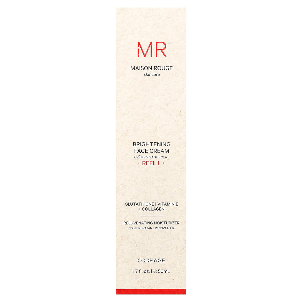 Codeage, Maison Rouge Skincare, Brightening Face Cream, Refill, 1.7 fl oz (50 ml)