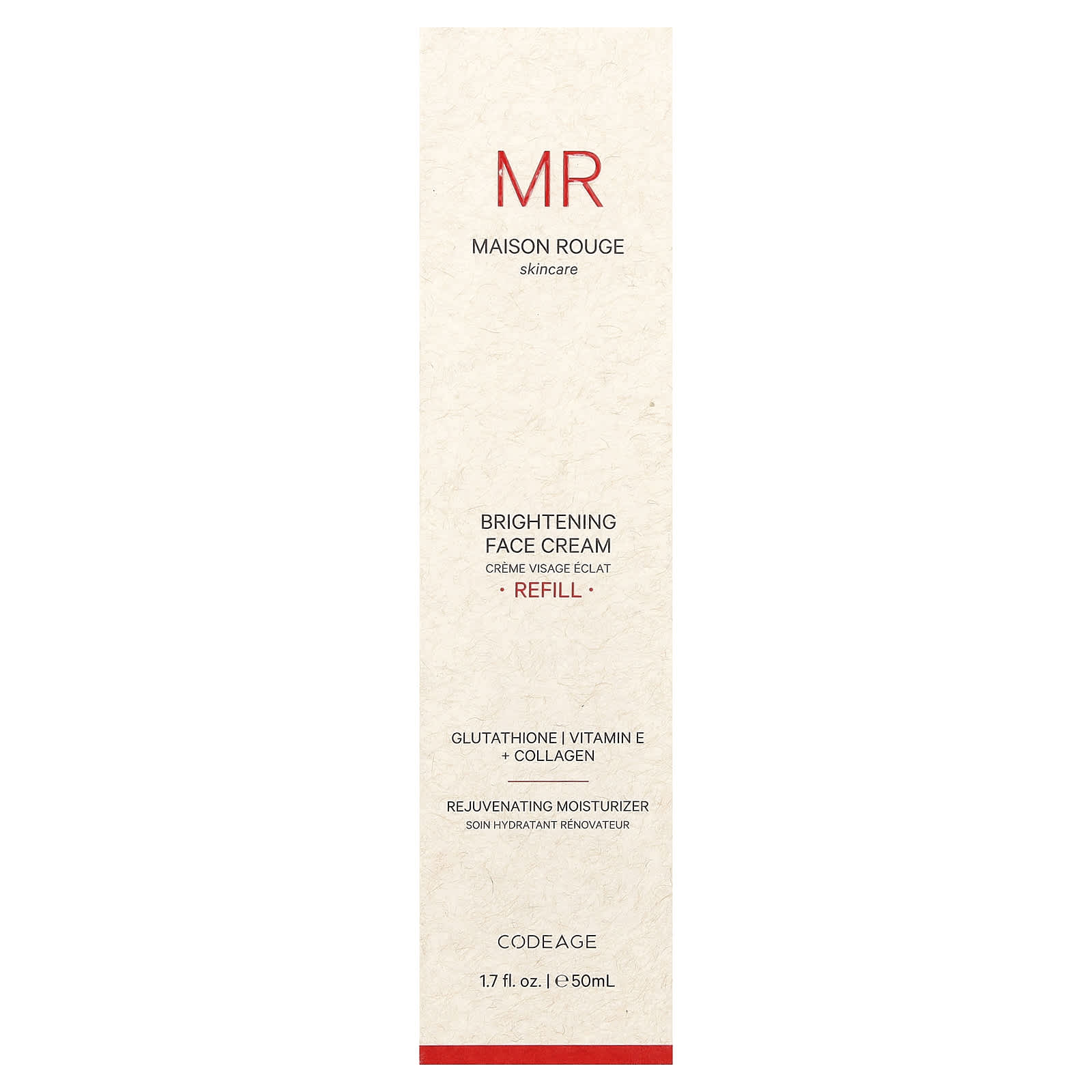 Codeage, Maison Rouge Skincare, Brightening Face Cream, Refill, 1.7 fl oz (50 ml)
