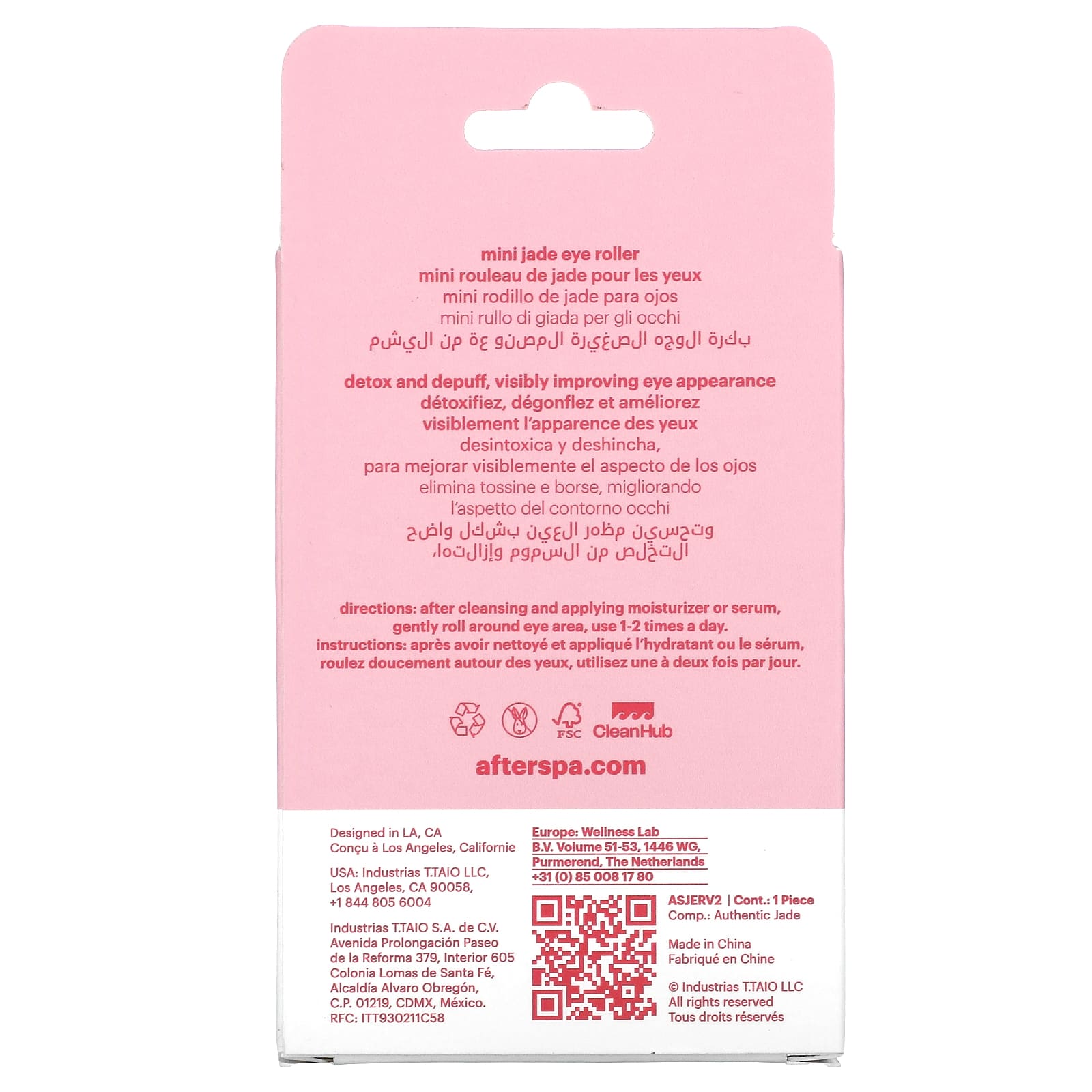 AfterSpa, Mini Jade Eye Roller, 1 Roller