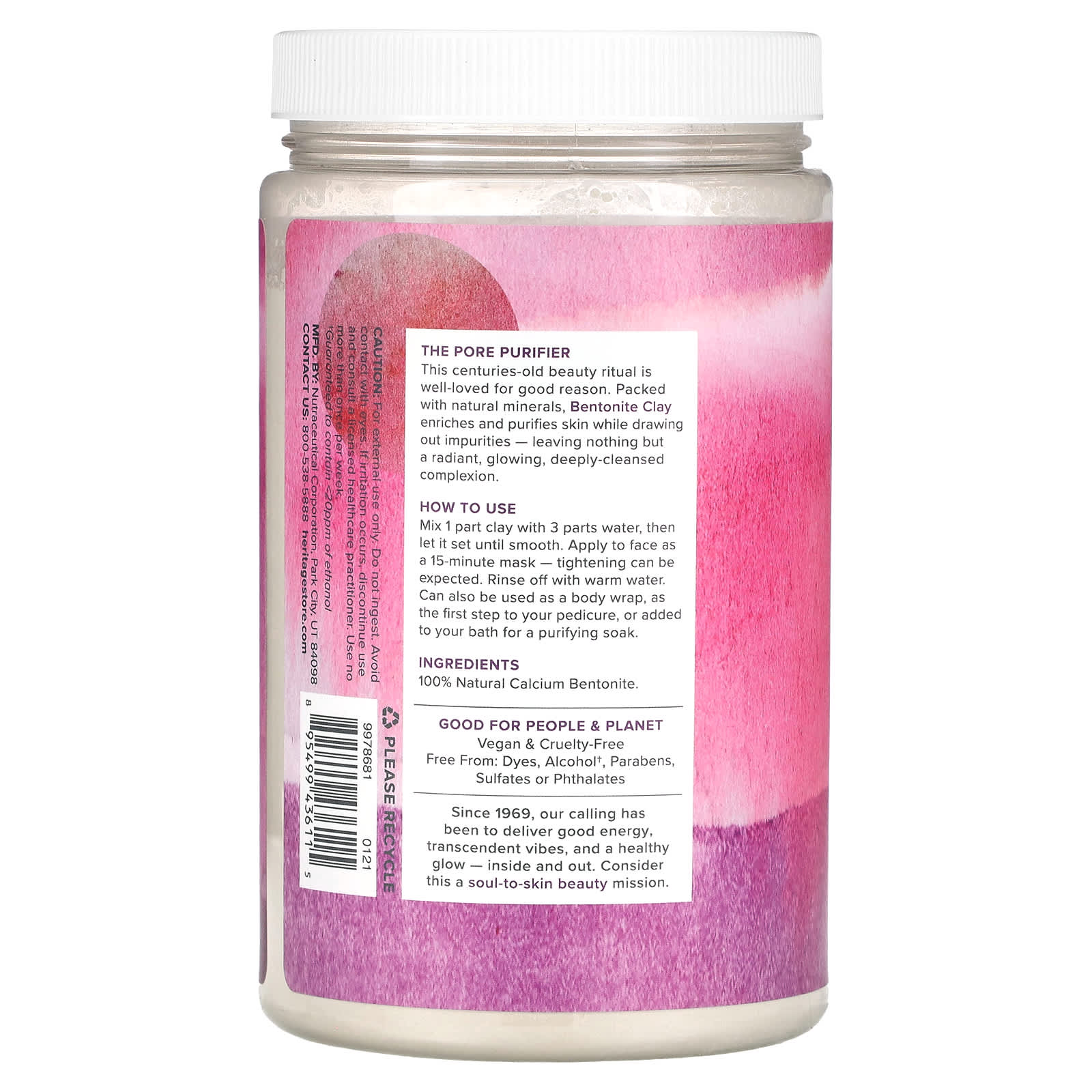 Heritage Store, Ancient Healing Clay, Pore-Cleansing Beauty Mask, 31 oz (879 g)