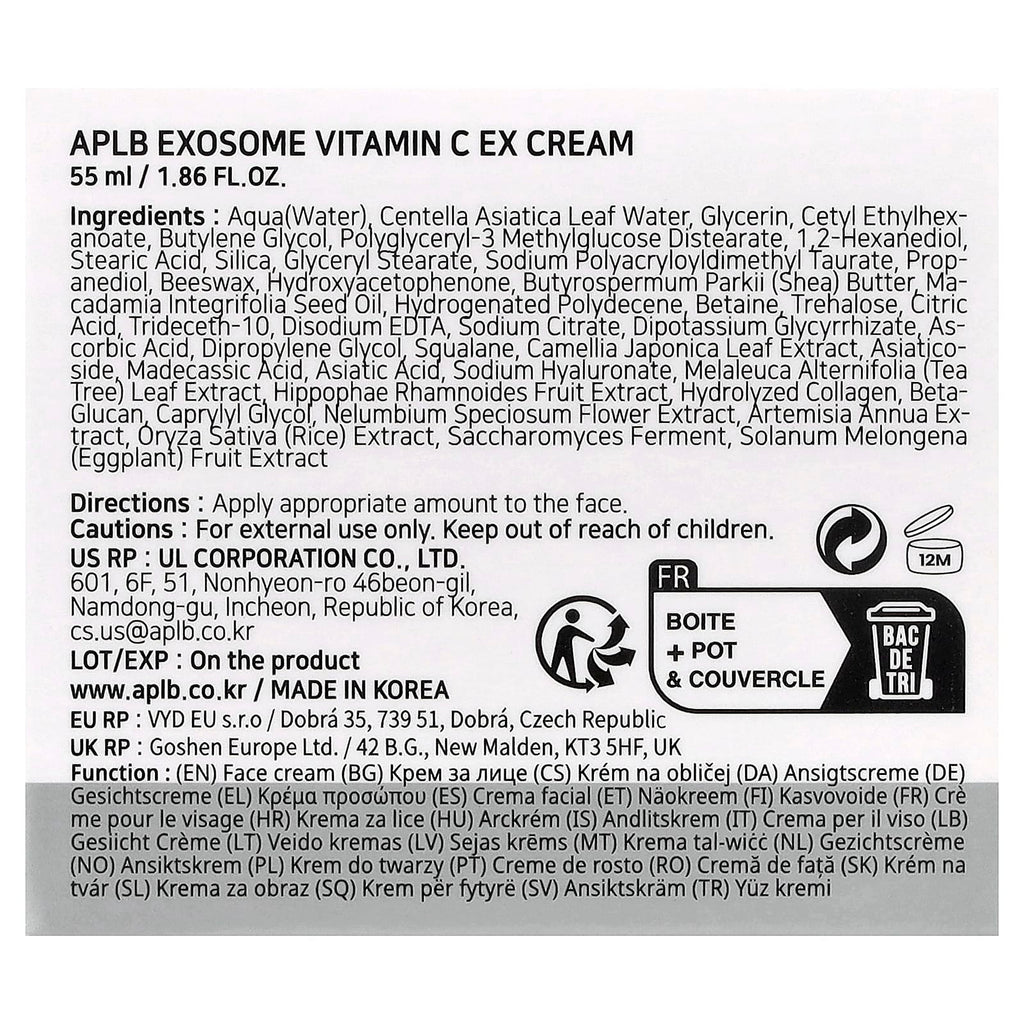 APLB, Exosome Vitamin C EX Cream, 1.86 fl oz (55 ml)