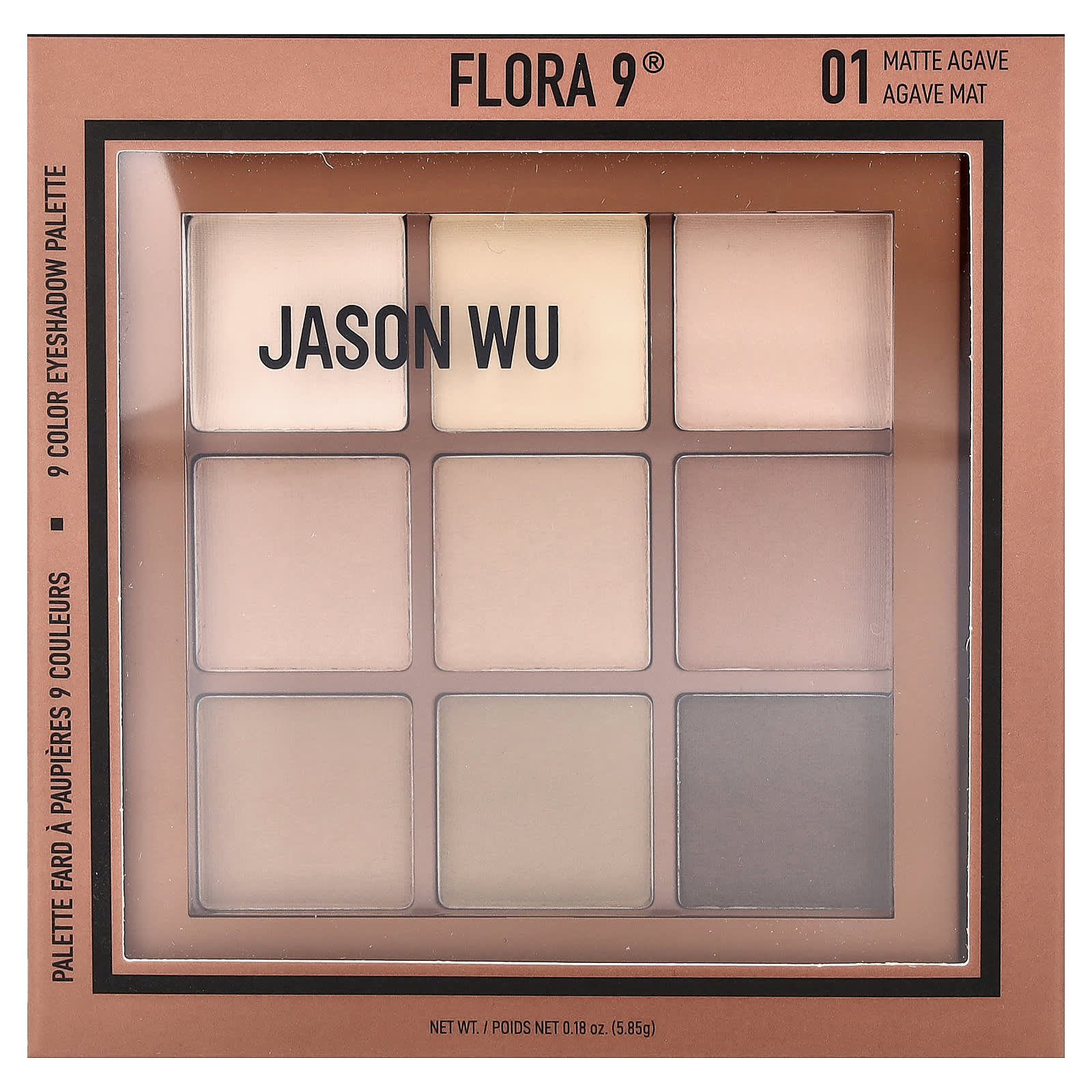Jason Wu, Flora 9®, 9 Color Eyeshadow Palette, 01 Matte Agave, 0.18 oz (5.85 g)