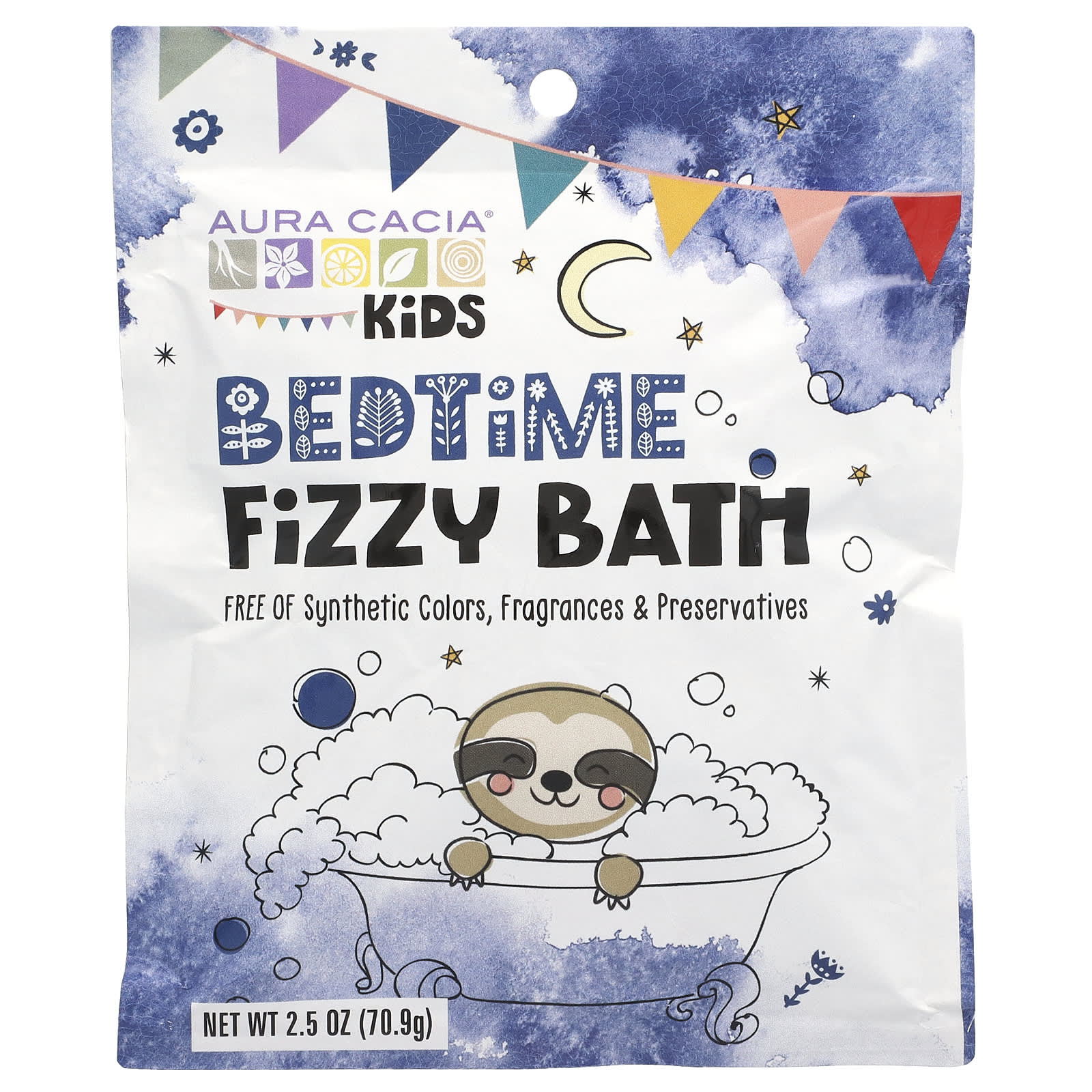 Aura Cacia, Kids, Fizzy Bath Kit, Bedtime, 3 Packets, 2.5 oz (70.9 g) Each