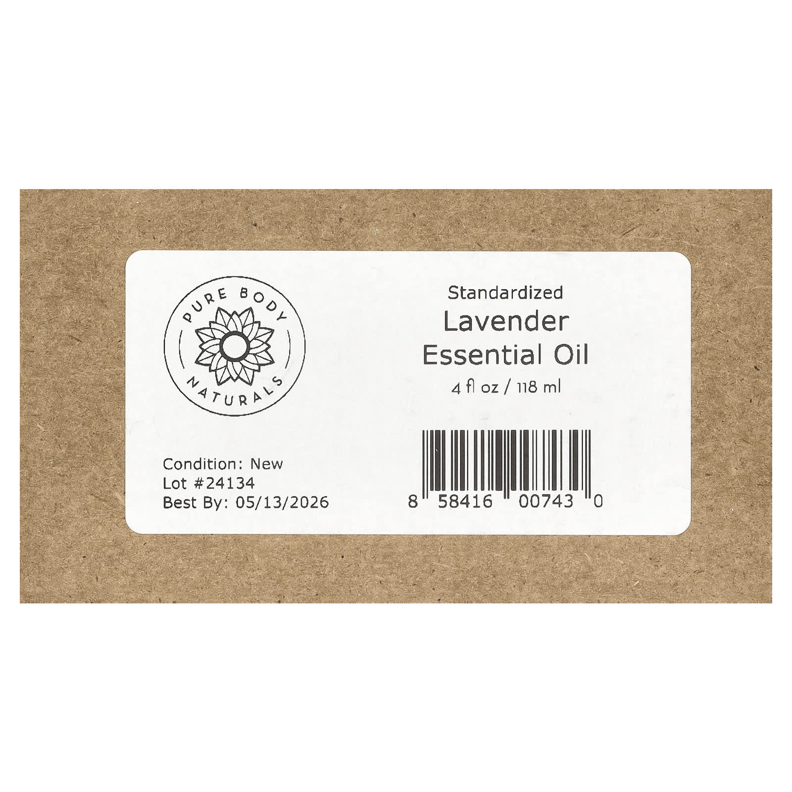 Pure Body Naturals, Essential Oil, Lavender , 4 fl oz (118 ml)