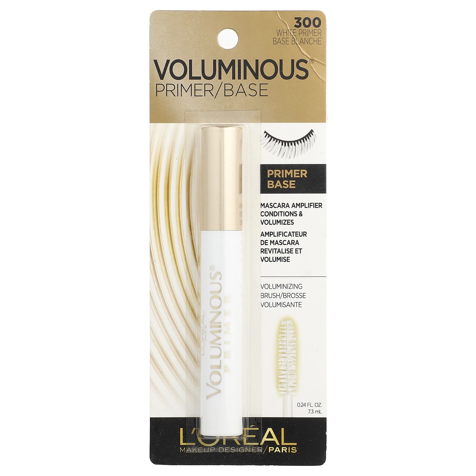 L'Oréal, Voluminous, Primer, 300 White Primer, 0.24 fl oz (7.3 ml)