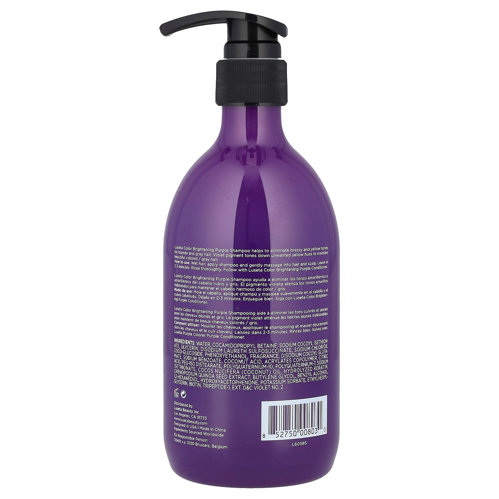 Luseta Beauty, Color Brightening Purple Shampoo, For Blonde & Gray Hair, 16.9 fl oz (500 ml)