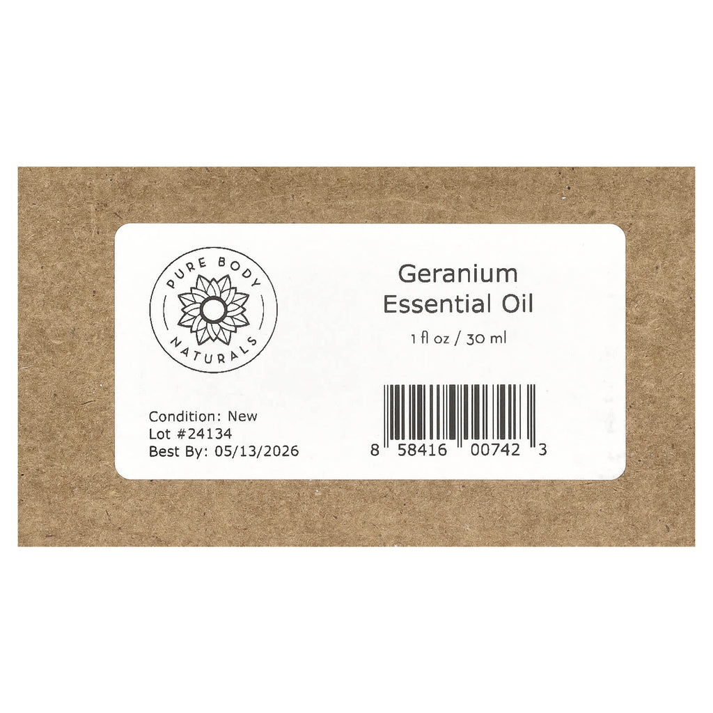 Pure Body Naturals, 100% Pure Essential Oil, Geranium, 1 fl oz (30 ml)