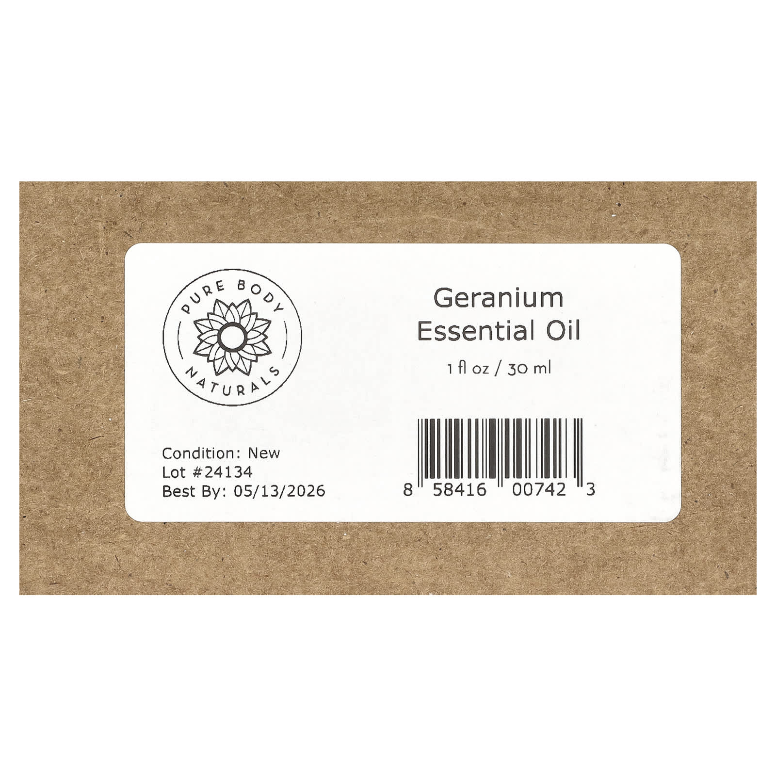 Pure Body Naturals, 100% Pure Essential Oil, Geranium, 1 fl oz (30 ml)