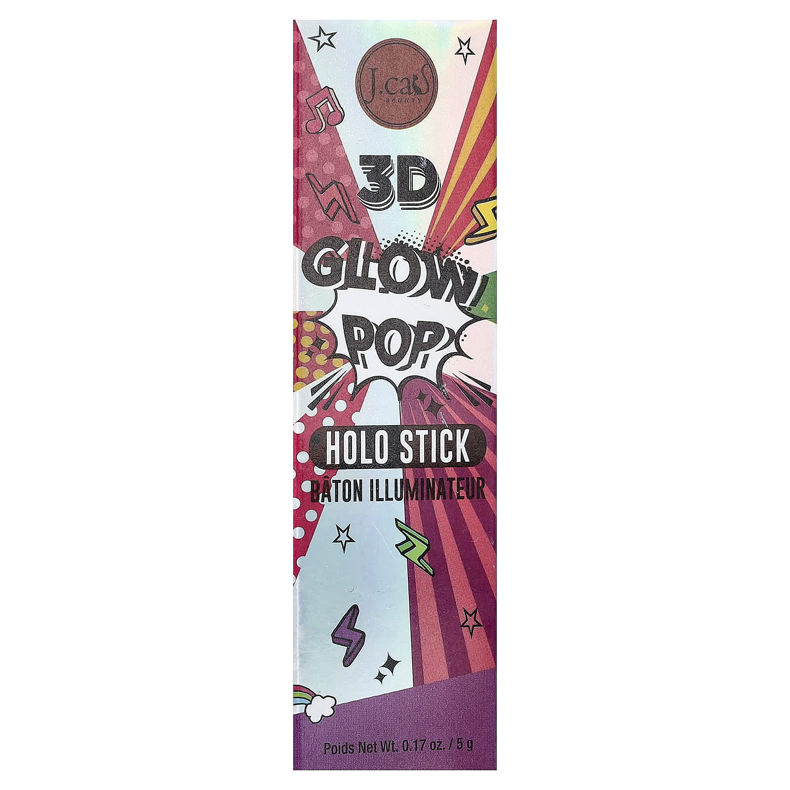 J.Cat Beauty, 3D Glow Pop Holo Stick, GPS104 Hypnotize Ray, 0.17 oz (5 g)