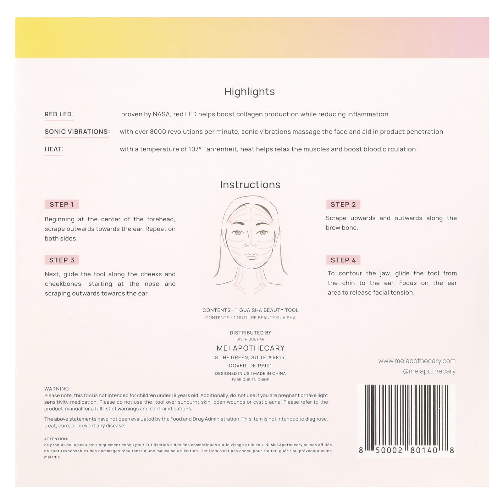Mei Apothecary, Triple Threat, LED Gua Sha Beauty Tool, 1 Tool