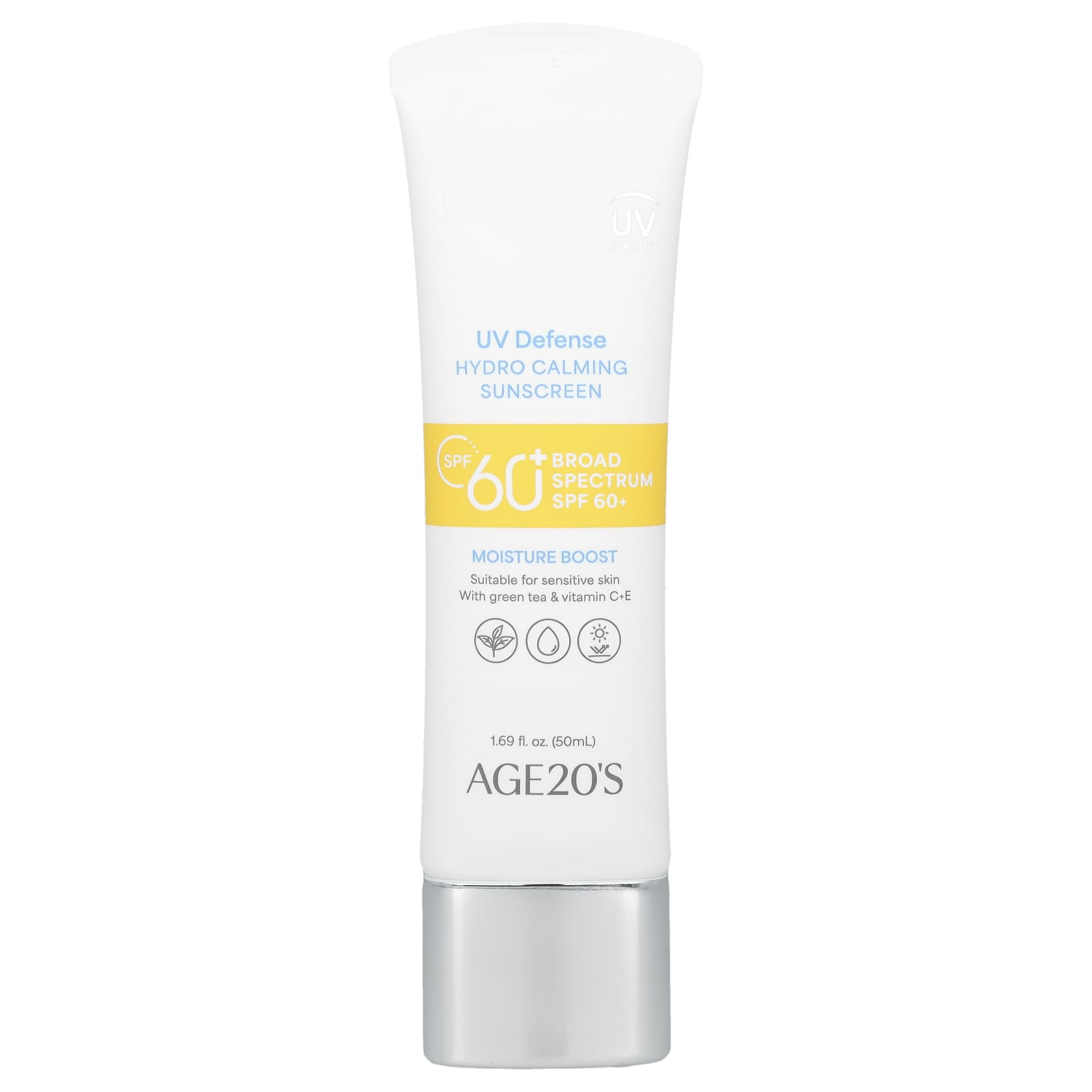AGE20'S, UV Defense, Hydro Calming Sunscreen, SPF 60+, 1.69 fl oz (50 ml)