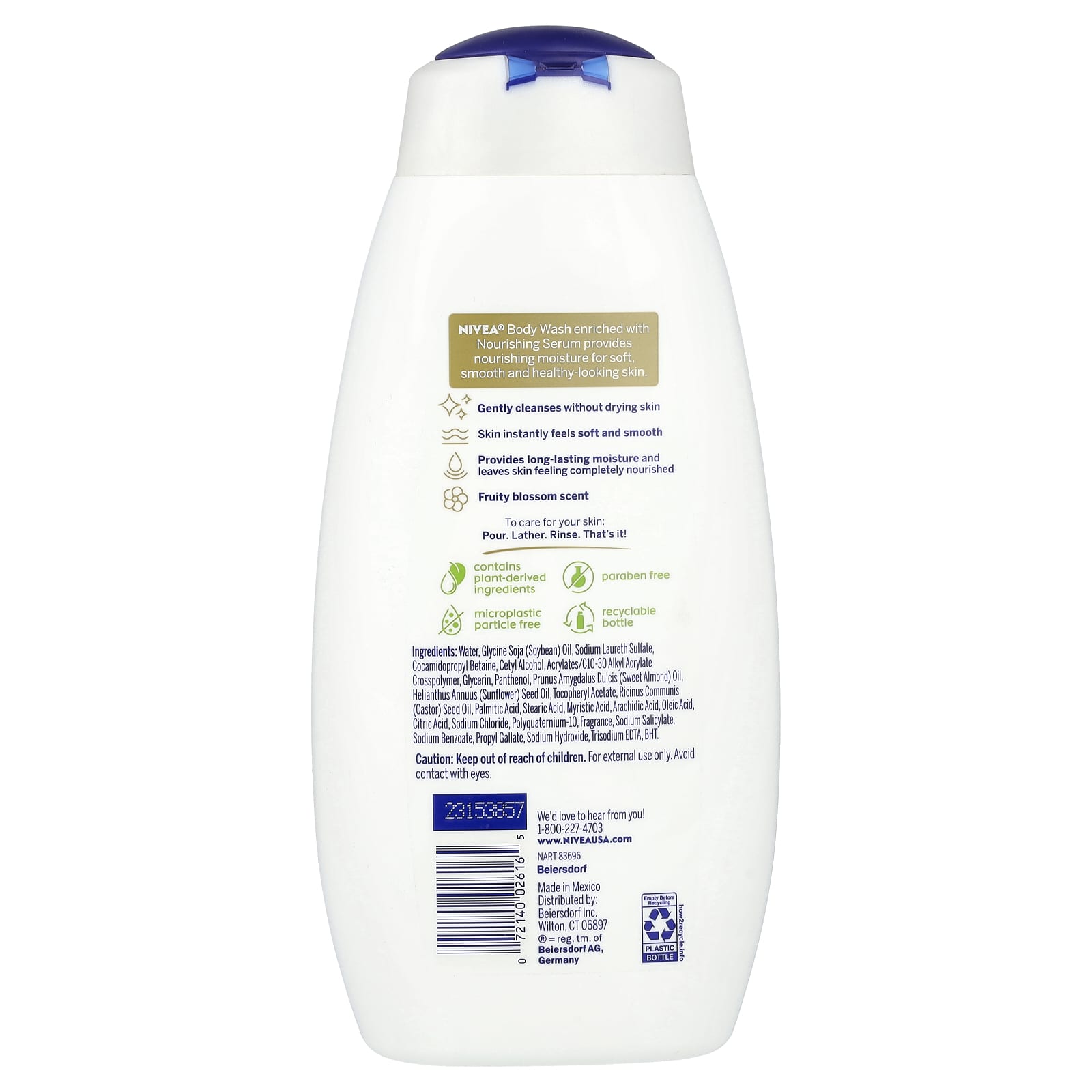 Nivea, Nourishing Body Wash, Botanical Blossom, 20 fl oz (591 ml)