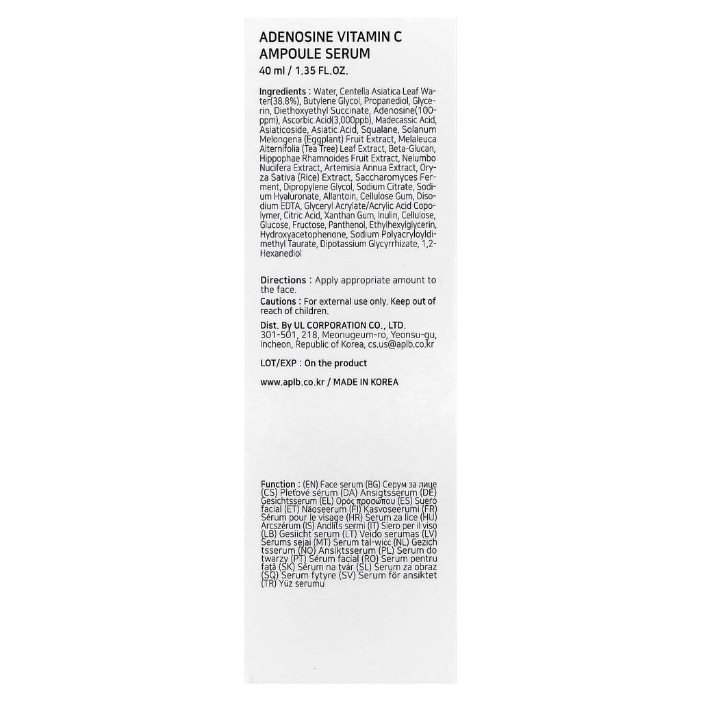 APLB, Adenosine Vitamin C Ampoule Serum, 1.35 fl oz (40 ml)