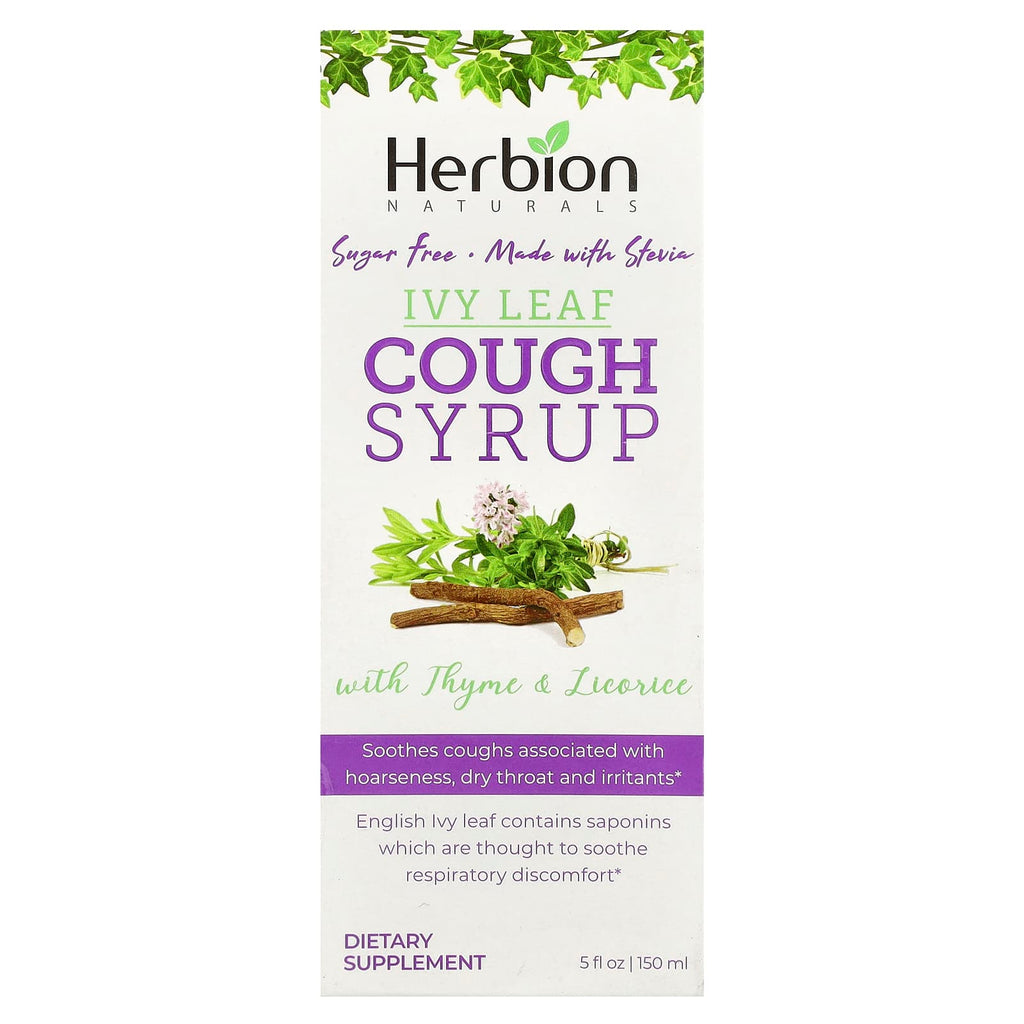 Herbion Naturals, Naturals, Ivy Leaf Cough Syrup With Thyme & Licorice, Sugar Free, 5 fl oz (150 ml)