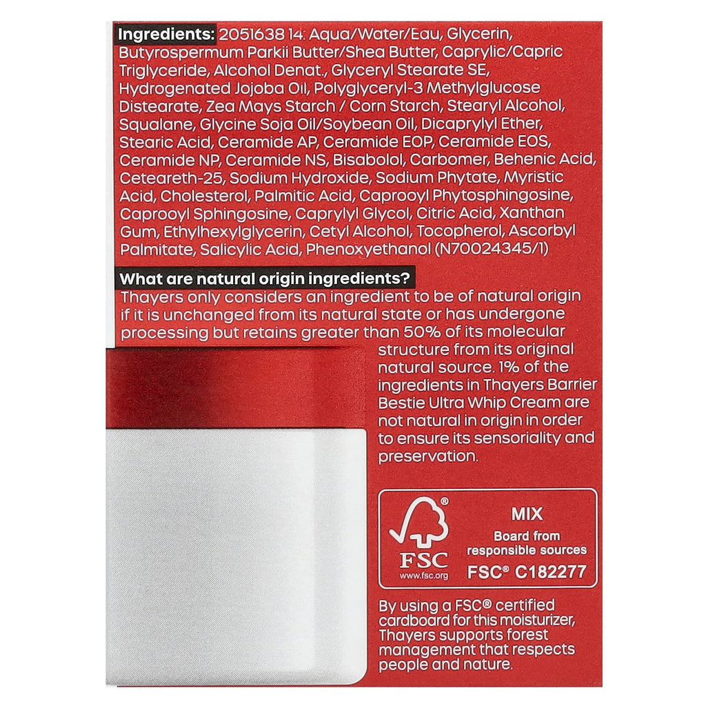 Thayers, Barrier Bestie Ultra Whip Cream, Fragrance-Free, 2 fl oz (59 ml)