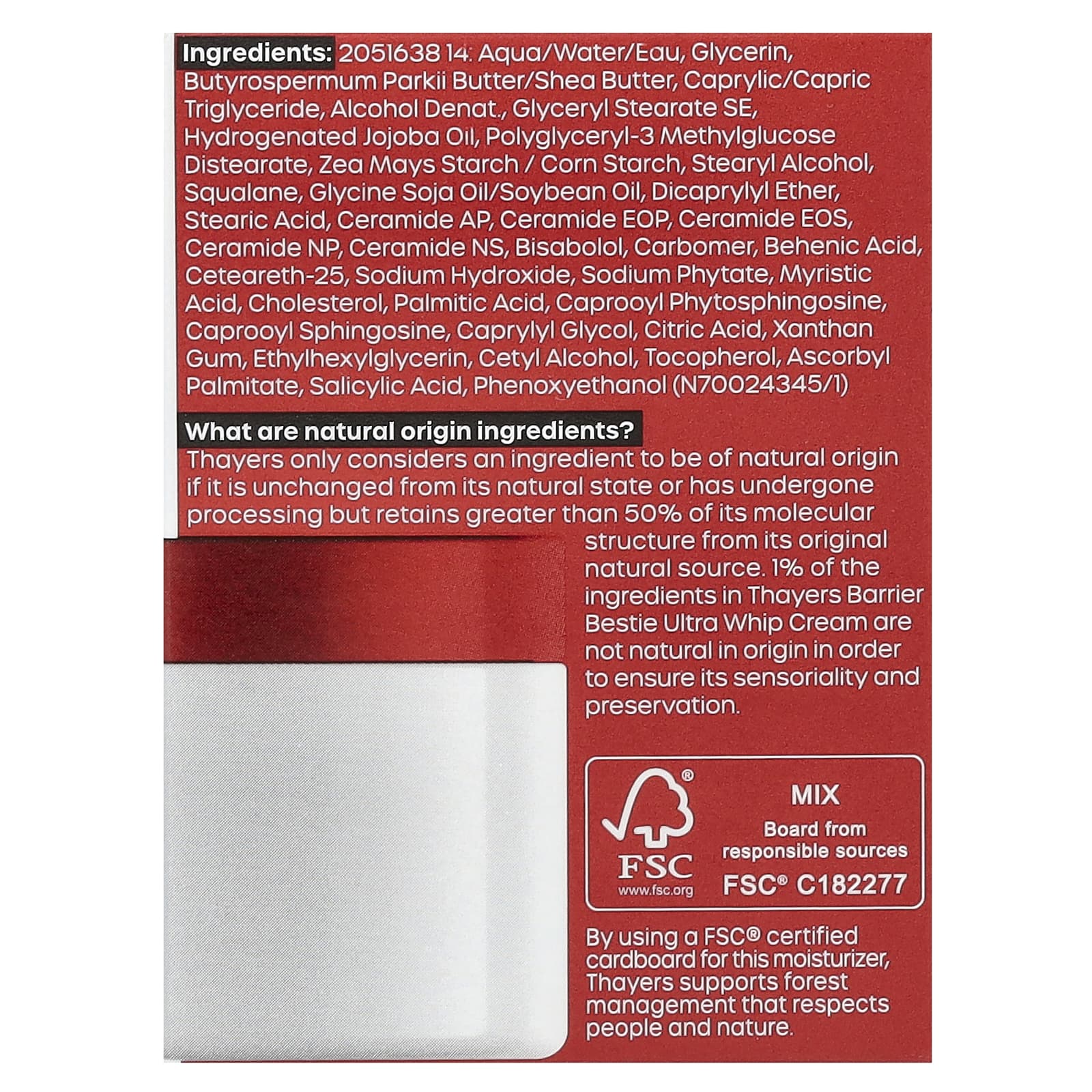 Thayers, Barrier Bestie Ultra Whip Cream, Fragrance-Free, 2 fl oz (59 ml)