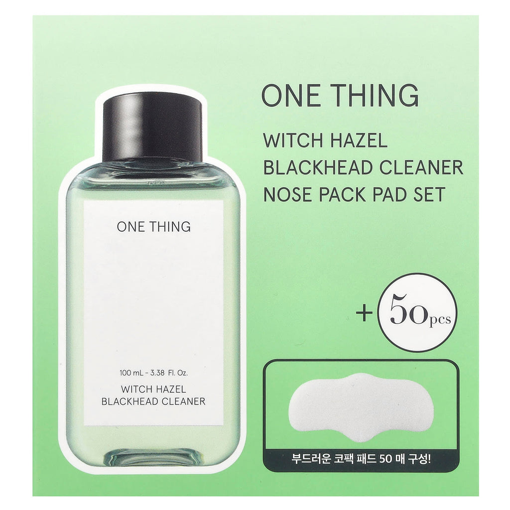 One Thing, Witch Hazel Blackhead Cleaner + Nose Pack Pad, 1 Set