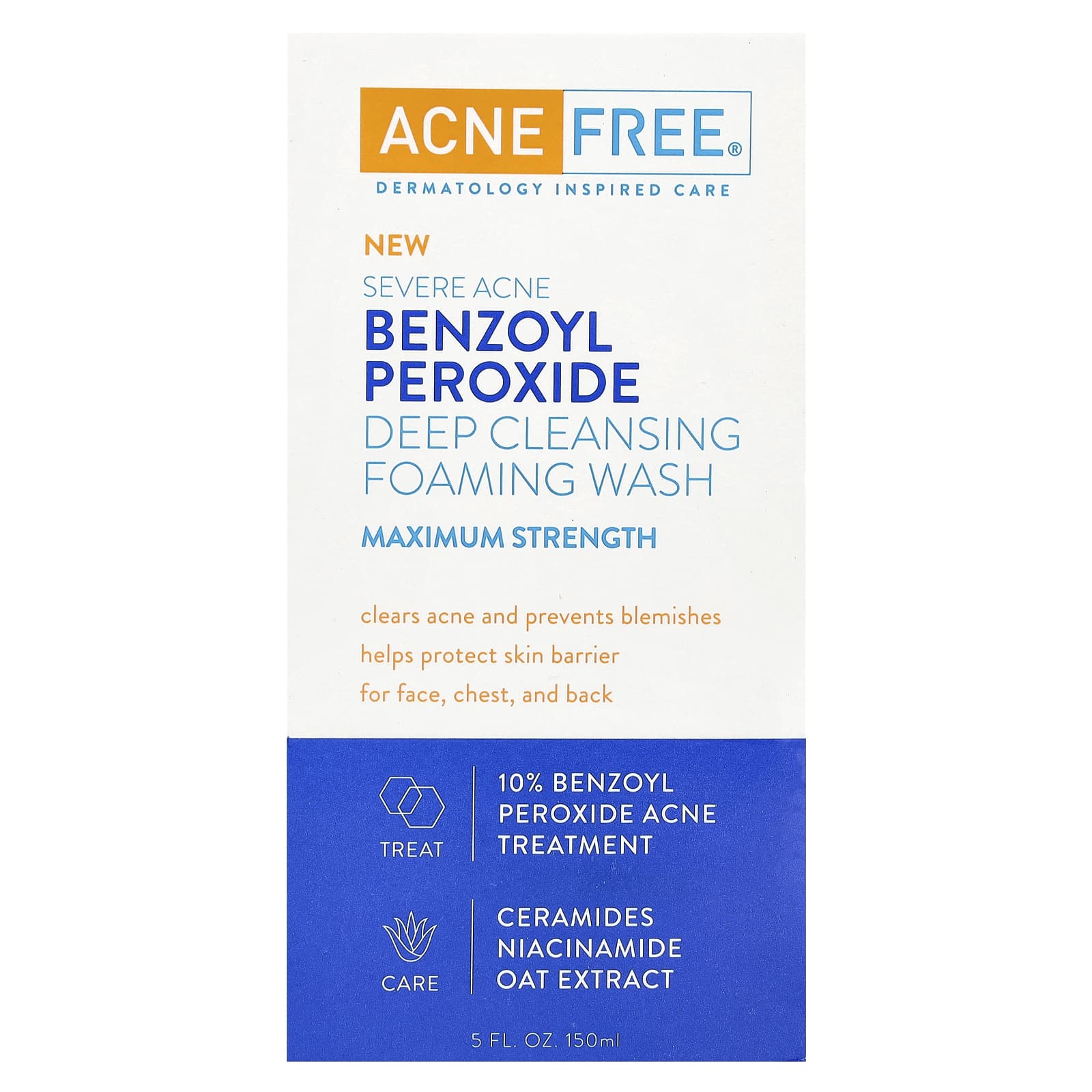 ACNE FREE, Severe Acne, Deep Cleansing Foaming Wash, Maximum Strength, 5 fl oz (150 ml)