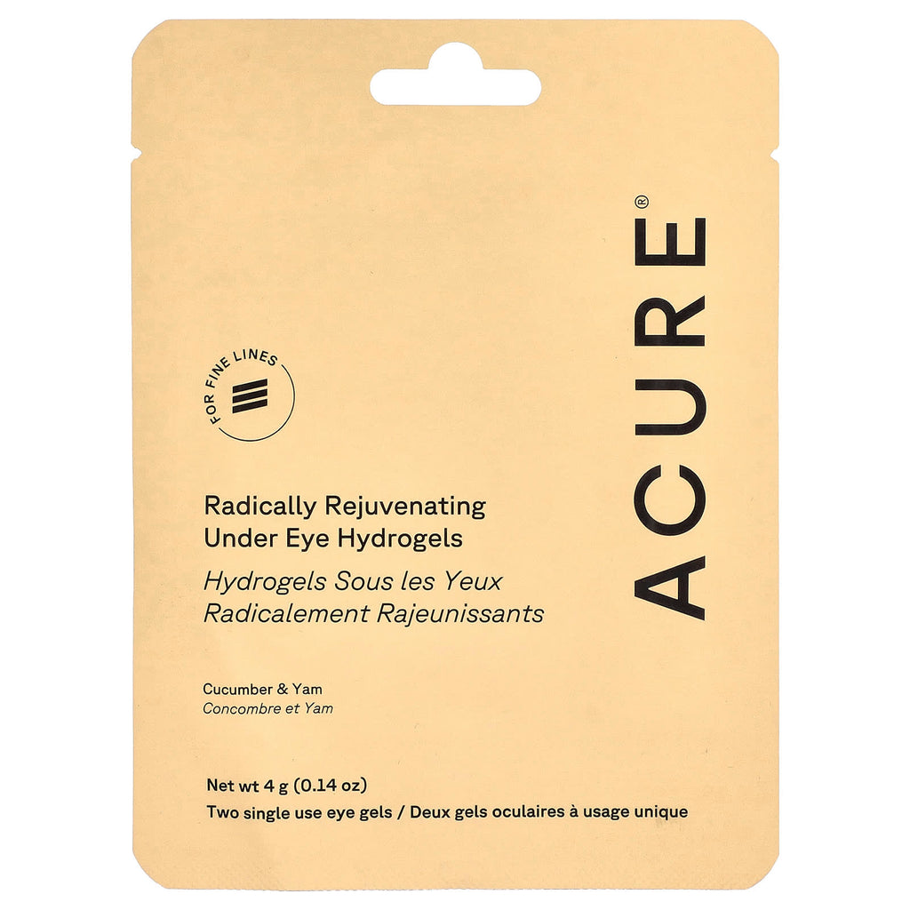 ACURE, Radically Rejuvenating, Under Eye Hydrogels, 2 Single Use Eye Gels, 0.14 oz (4 g)