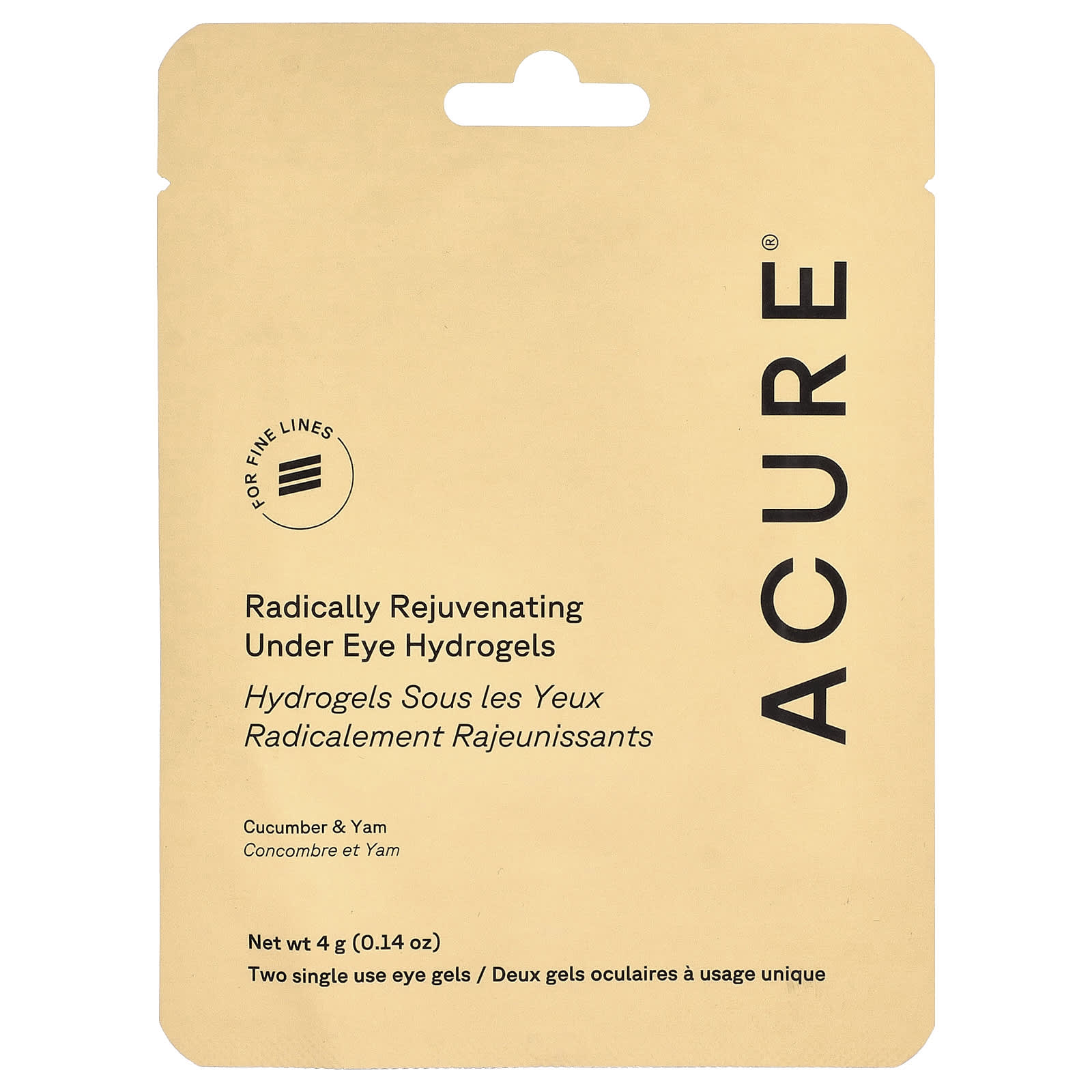 ACURE, Radically Rejuvenating, Under Eye Hydrogels, 2 Single Use Eye Gels, 0.14 oz (4 g)