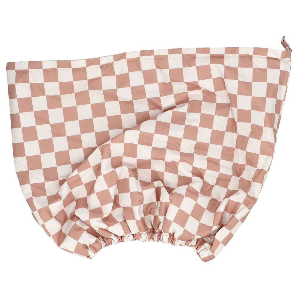 Kitsch, Satin-Lined Flexi Shower Cap, Terracotta Checker, 1 Cap