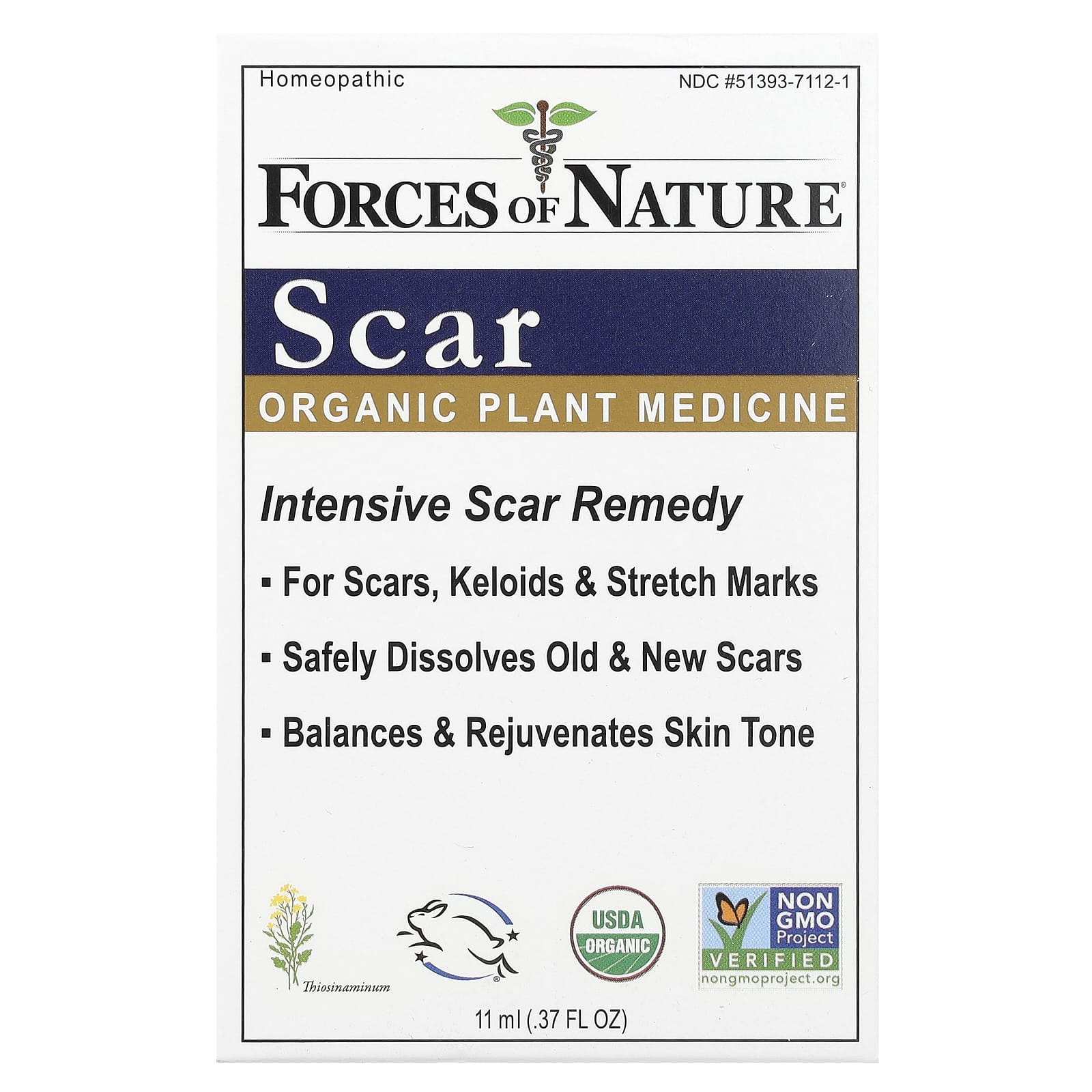 Forces of Nature, Scar, Organic Plant Medicine, 0.37 fl oz (11 ml)
