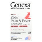 Genexa, Kids' Pain & Fever, Ages 2-11, Grape, 80 mg, 24 Chewable Tablets
