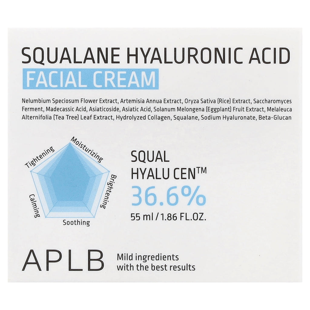 APLB, Squalane Hyaluronic Acid Facial Cream , 1.86 fl oz (55 ml)
