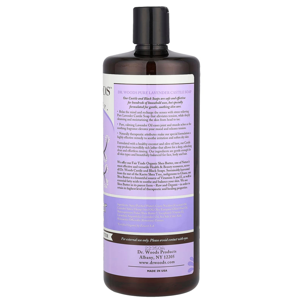 Dr. Woods, Lavender Castile Soap with Fair Trade Shea Butter, 32 fl oz (946 ml)