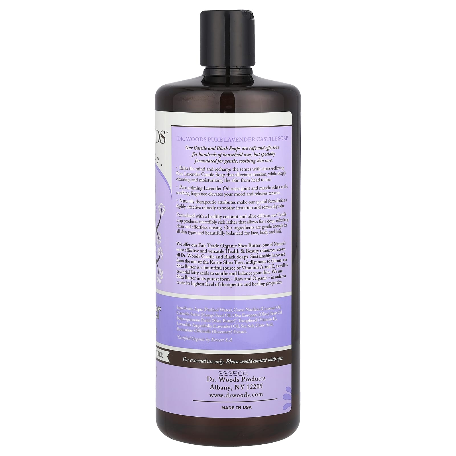 Dr. Woods, Lavender Castile Soap with Fair Trade Shea Butter, 32 fl oz (946 ml)