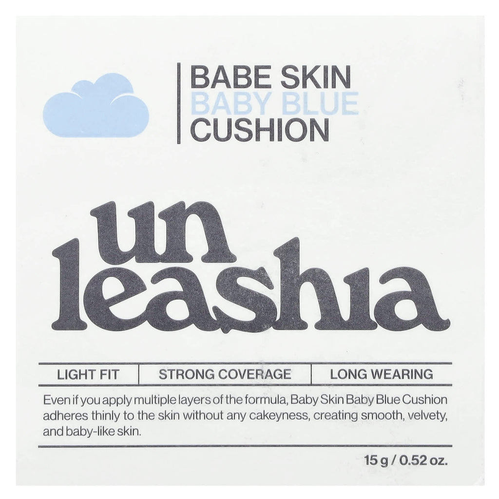 Unleashia, Babe Skin, Baby Blue Cushion, SPF40/PA++, 18N Pure, 0.52 oz (15 g)