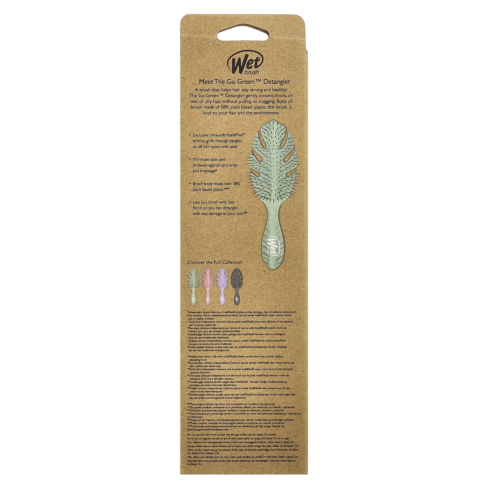 Wet Brush, Go Green™ Detangler, Green, 1 Brush
