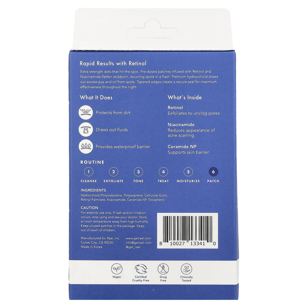Rael, Miracle Patch, Advanced Strength Retinol Spot Cover, 48 Patches