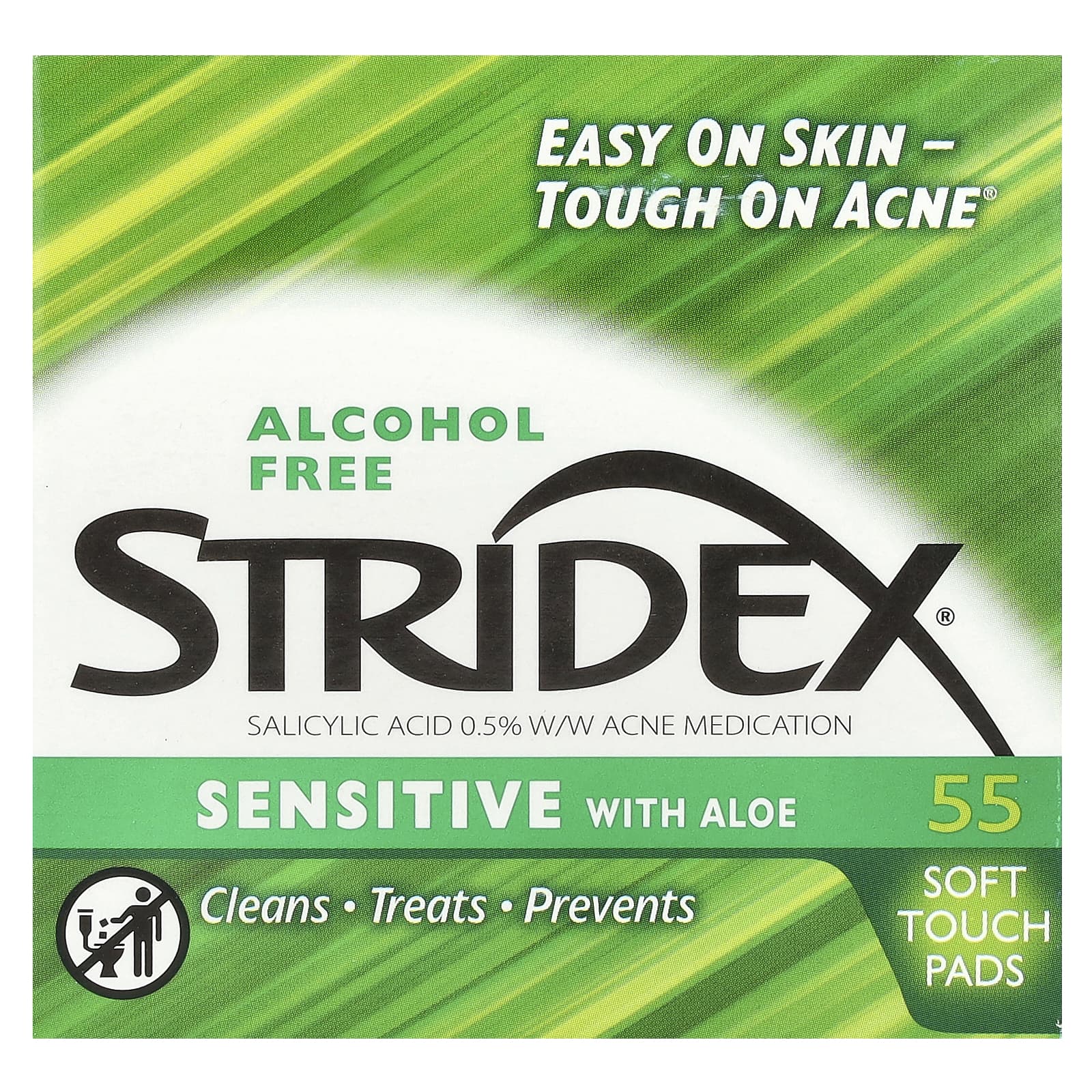 Stridex, Sensitive with Aloe, Alcohol Free, 55 Soft Touch Pads