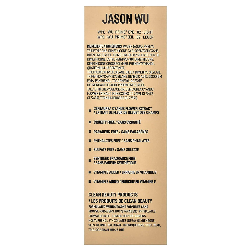 Jason Wu, Wu-Prime Eye®, Eyeshadow Primer, 02 Light, 0.33 fl oz (9.9 ml)