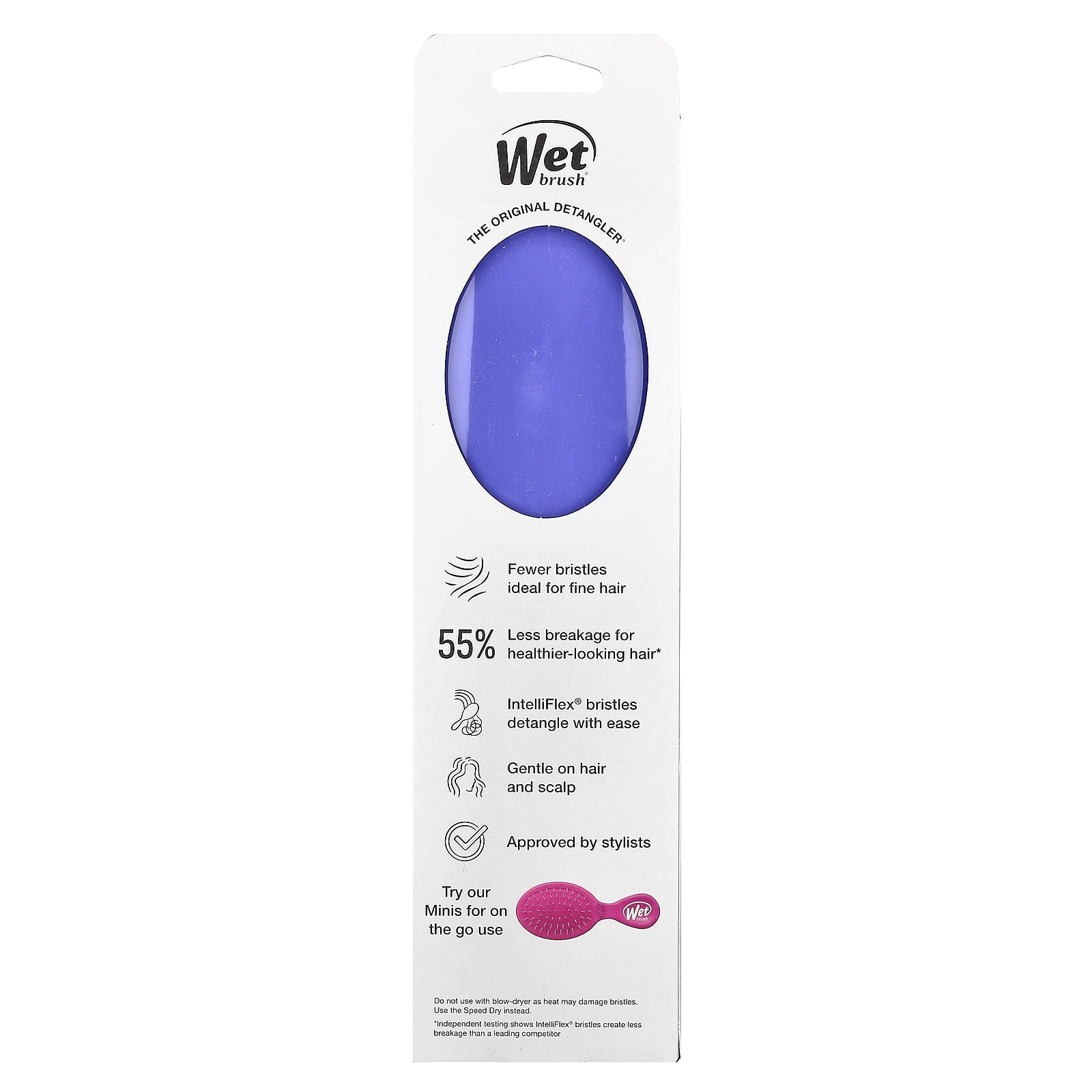 Wet Brush, Fine Hair Detangler, For Fine Hair, Purple, 1 Brush