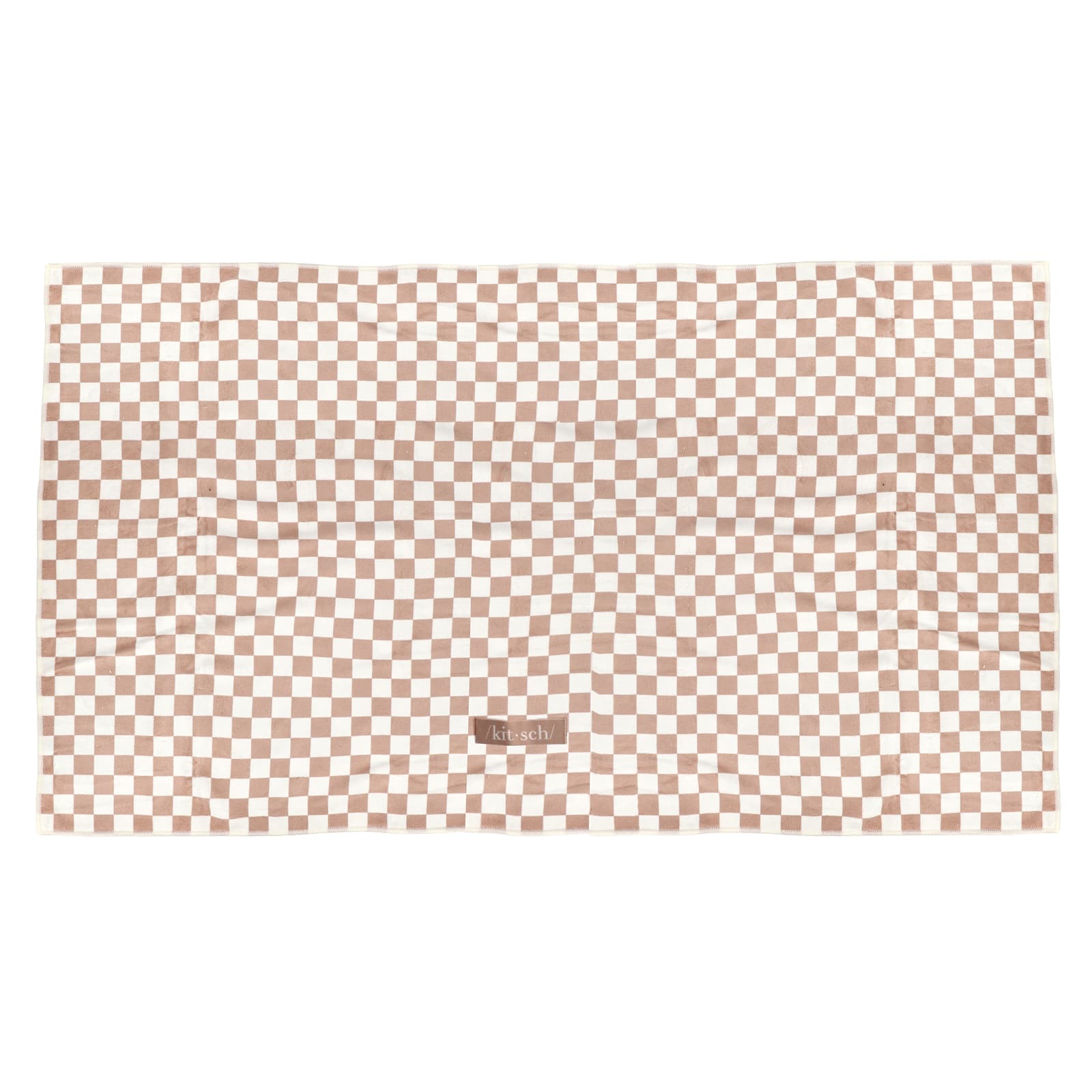 Kitsch, Quick-Dry Hair Towel Wrap, Extra Large, Terracotta Checker, 1 Wrap