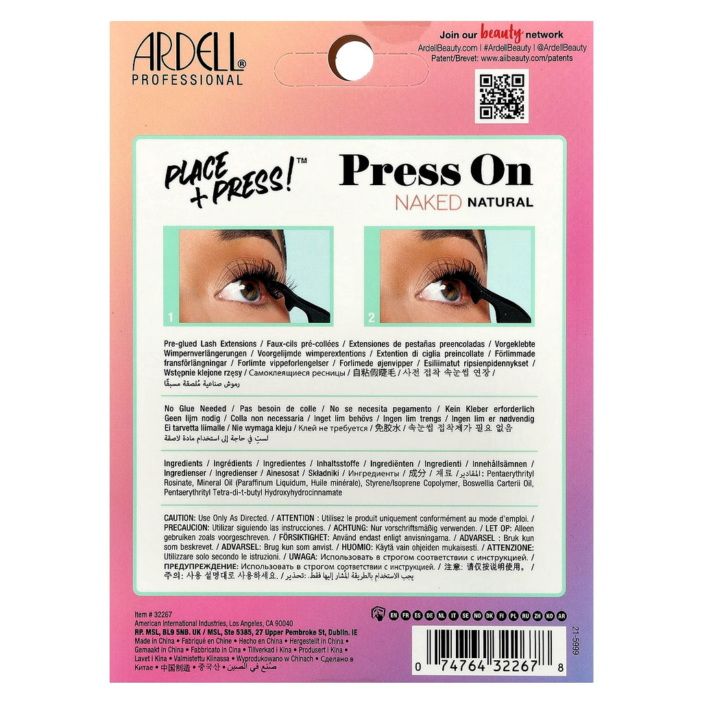 Ardell, Press On, Pre-Glued Underlash Extensions, Naked Natural, 30 Pre-Glued Clusters and Applicator