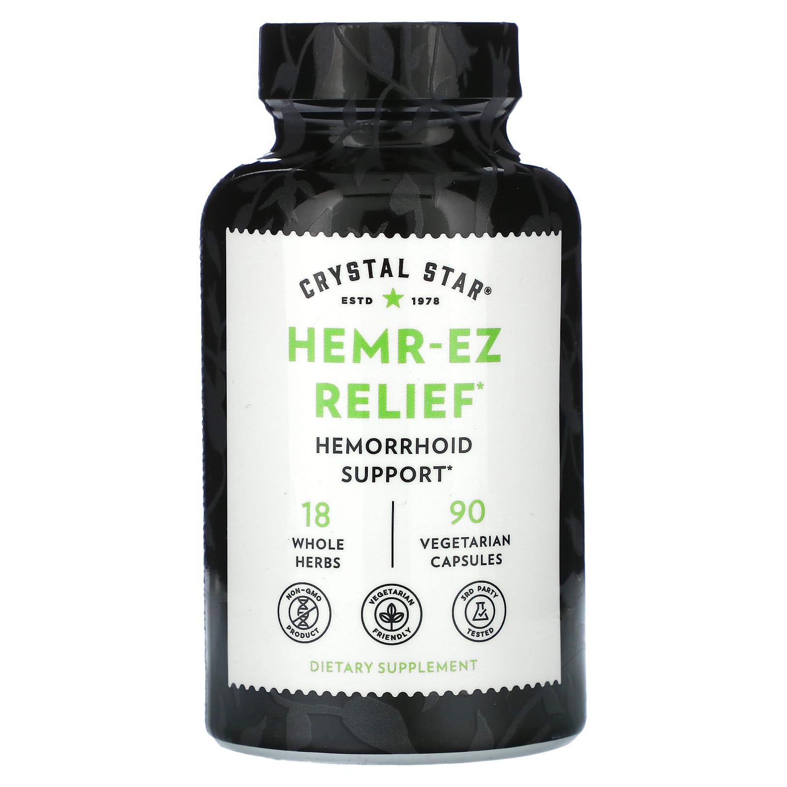 Crystal Star, Hemr-Ez Relief, 90 Vegetarian Capsules