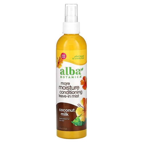 Alba Botanica, More Moisture Conditioning Leave-In Mist, For Dry Hair, Coconut Milk, 8 fl oz (237 ml)