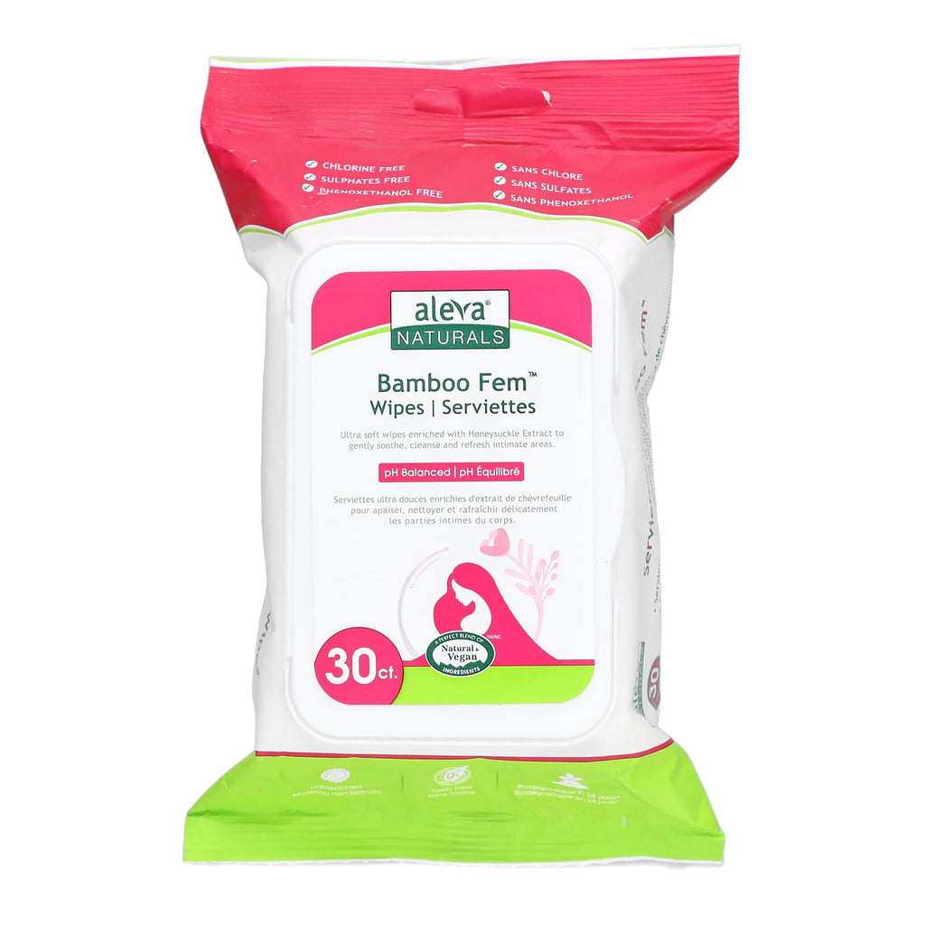 Aleva Naturals, Bamboo Fem Wipes, 30 Wipes
