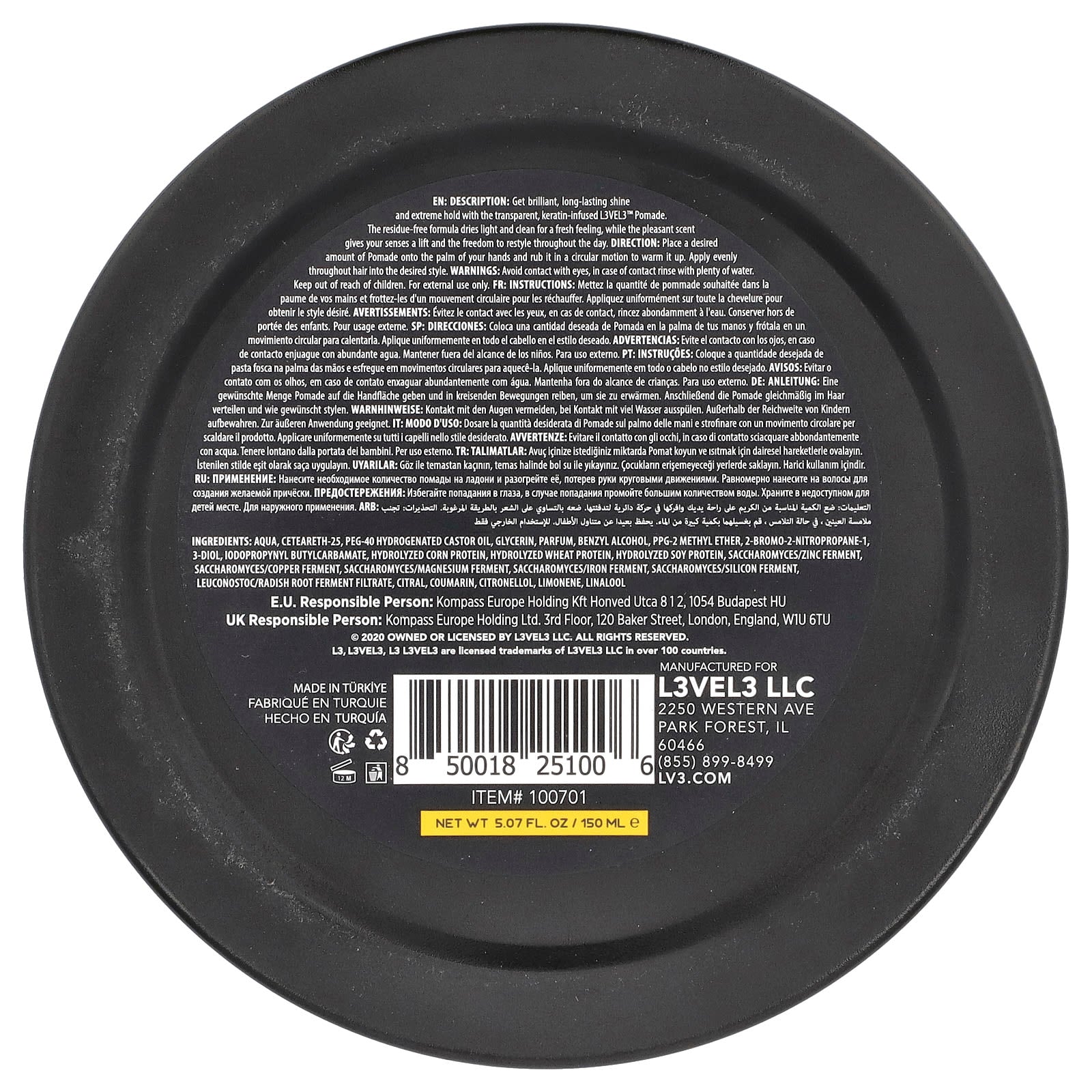 Level 3, Pomade, 5.07 fl oz (150 ml)