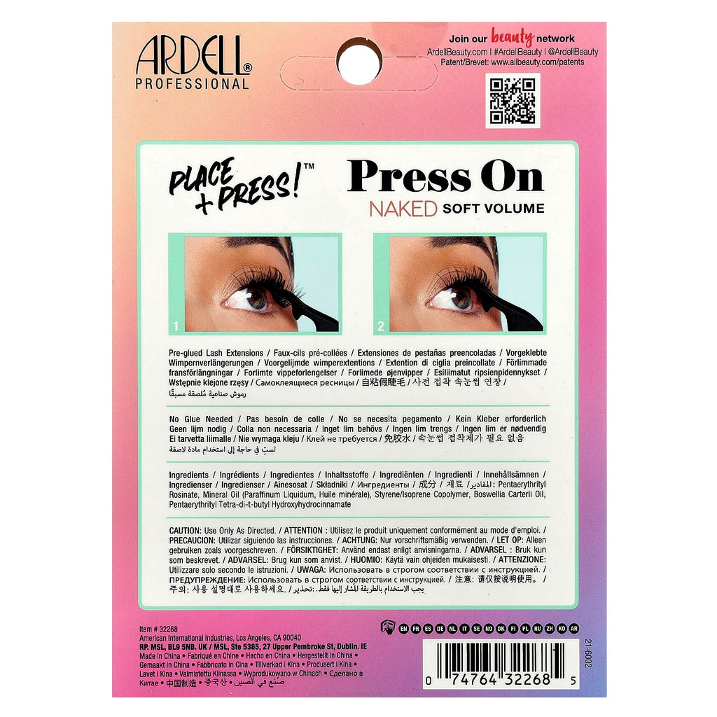 Ardell, Press On, Pre-Glued Underlash Extensions, Naked Soft Volume, 30 Pre Glued Clusters & Applicator